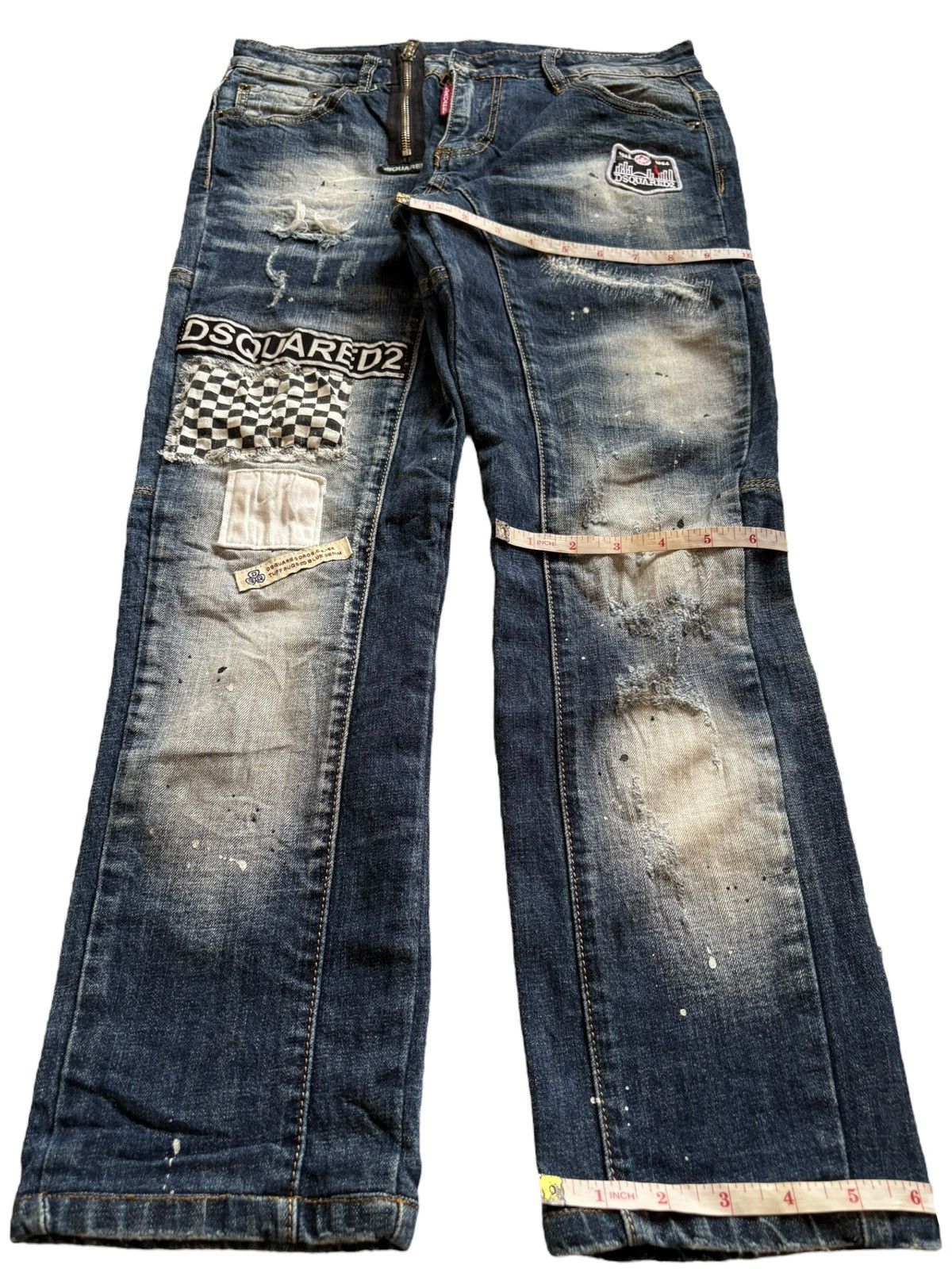 Dsquared2 Vintage Dsquared2 Patches Faded Wash Embellish Jeans Size US 31 - 14 Thumbnail