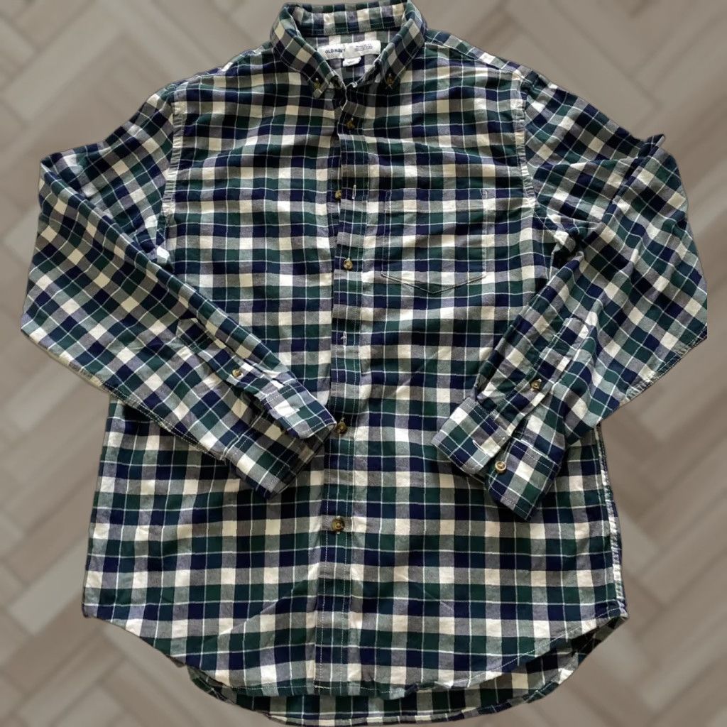 Old Navy Old Navy The Classic Shirt Button-Up Mens Size M Green Plaid Regular Fit Long Sleeve Button-Down Collar Shirt Size US M / EU 48-50 / 2 - 1 Thumbnail