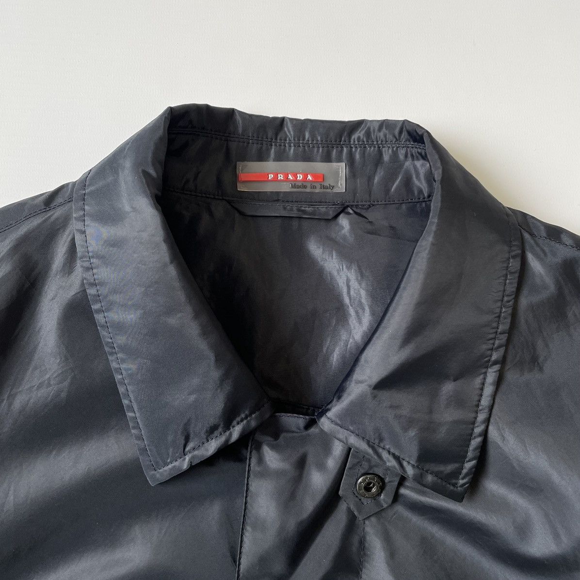 Prada Dark Blue Nylon Zip Mac Jacket Size US M / EU 48-50 / 2 - 3 Thumbnail