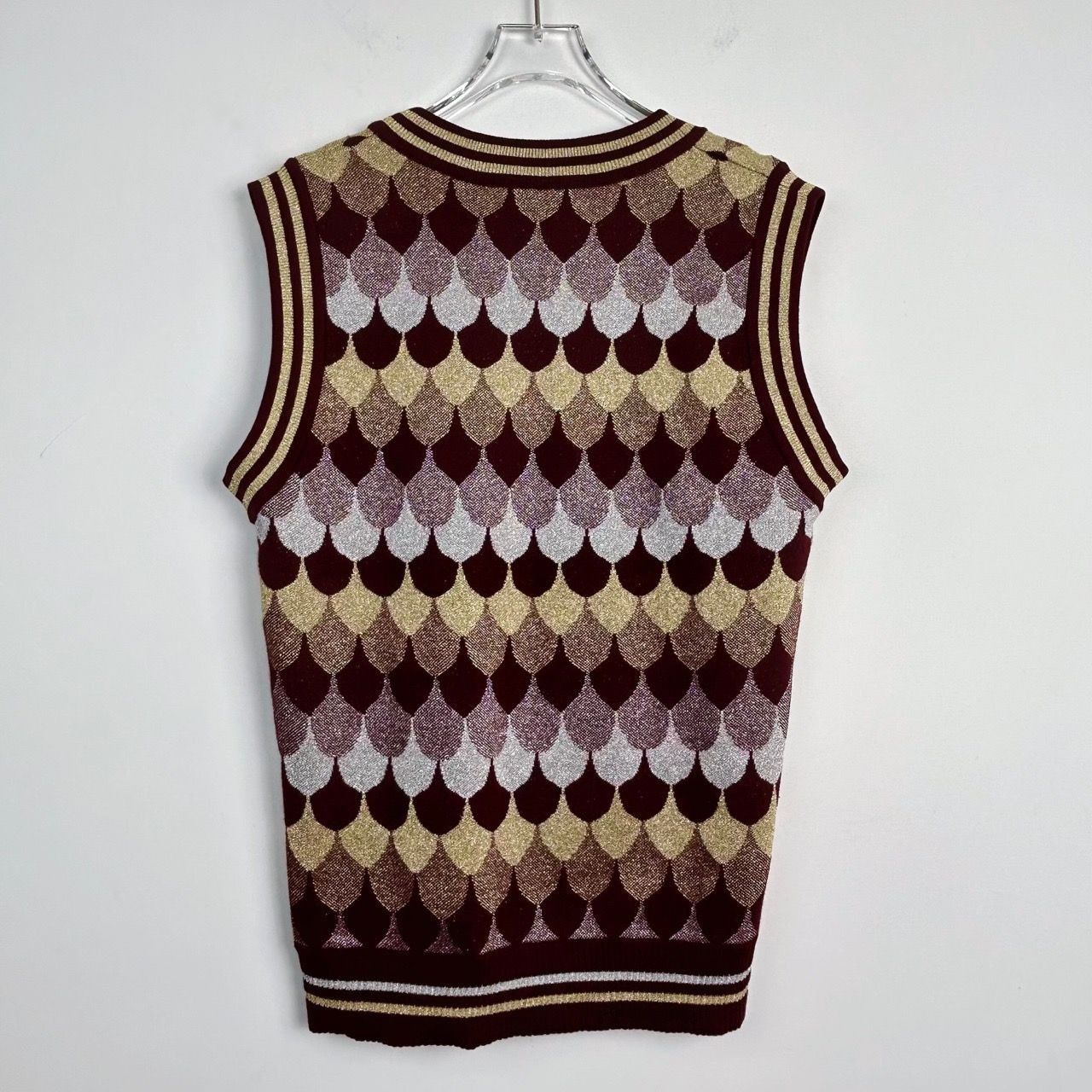 Gucci [Gucci] Jacquard Patterned Color-Block Sleeveless Vest L Size L / US 10 / IT 46 - 6 Thumbnail