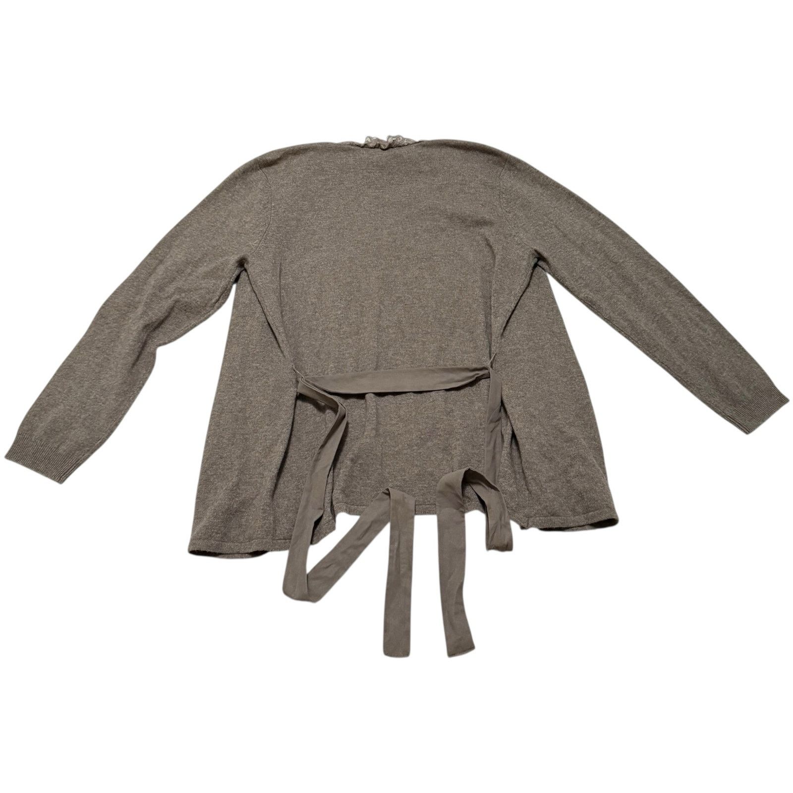 Other Peck & Peck Cardigan Sweater Wool Cashmere Ruffles Brown XL Size XL / US 12-14 / IT 48-50 - 6 Thumbnail