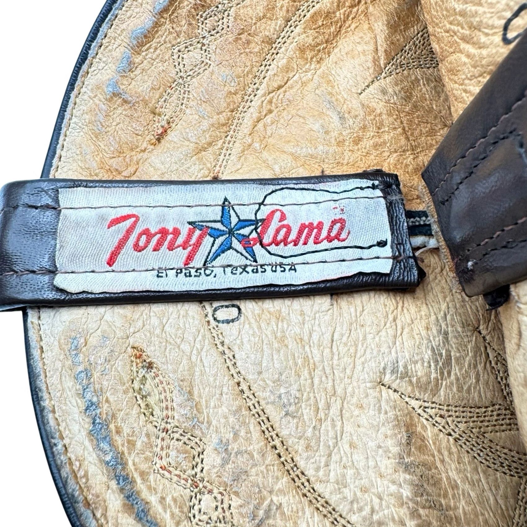 Tony Lama VINTAGE Tony Lama Boots Western Boots Genuine Leather Brown Size 11 EE Women Leather Cowboy Western 11 EE Brown Tony Lama Boots US 11 UK 12 EU 46 Size US 12 / IT 42 - 6 Thumbnail