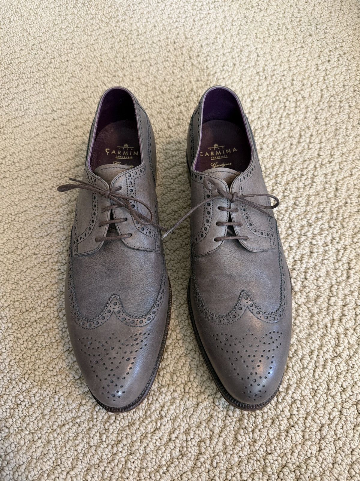 Carmina Carmina Gray Wingtip Sz 11 (fits like 11.5 US) Size US 11.5 / EU 44-45 - 1 Thumbnail