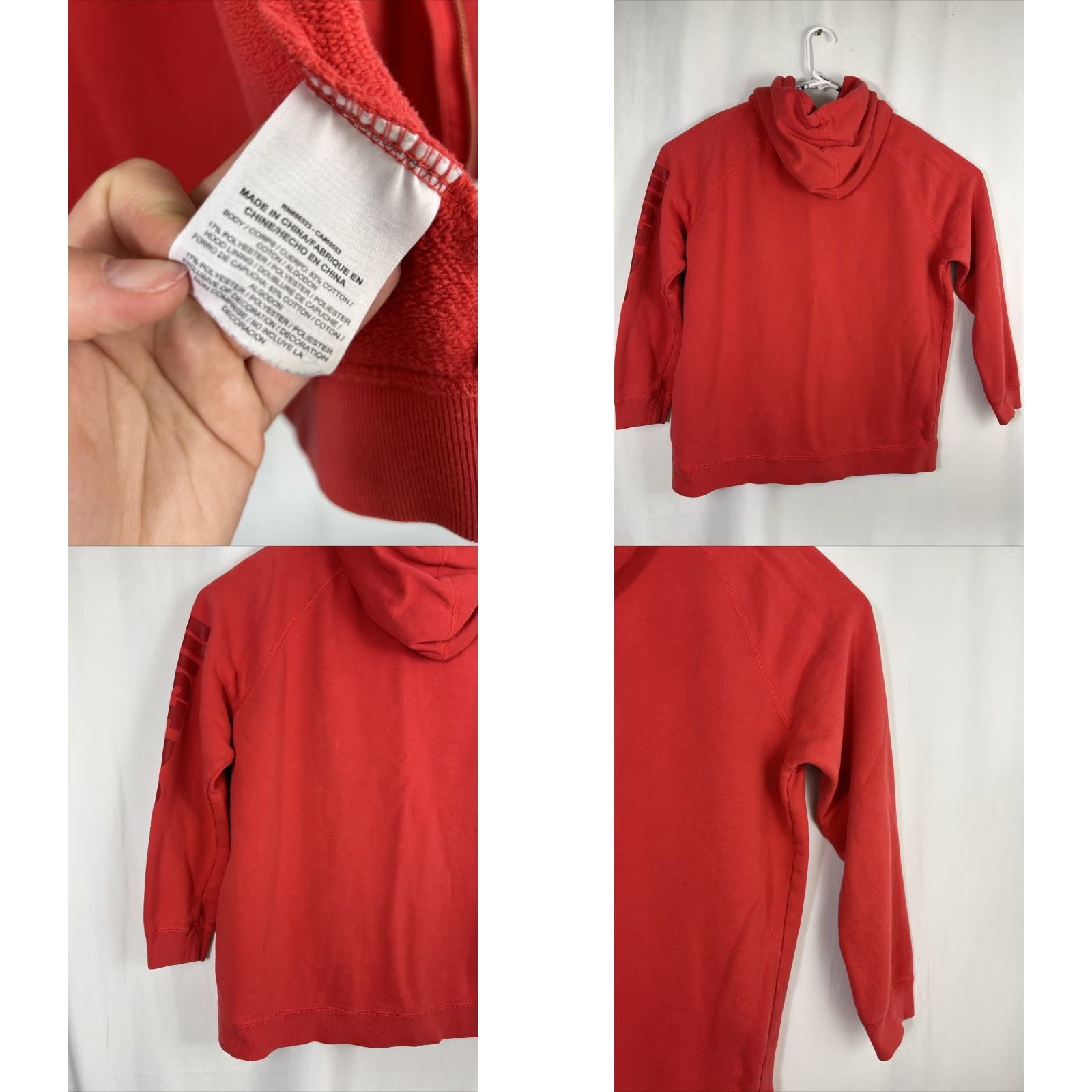 Nike Nike Mens XL Red Full Zip Hoodie Just Do It Spellout Hoodie Size US XL / EU 56 / 4 - 8 Thumbnail