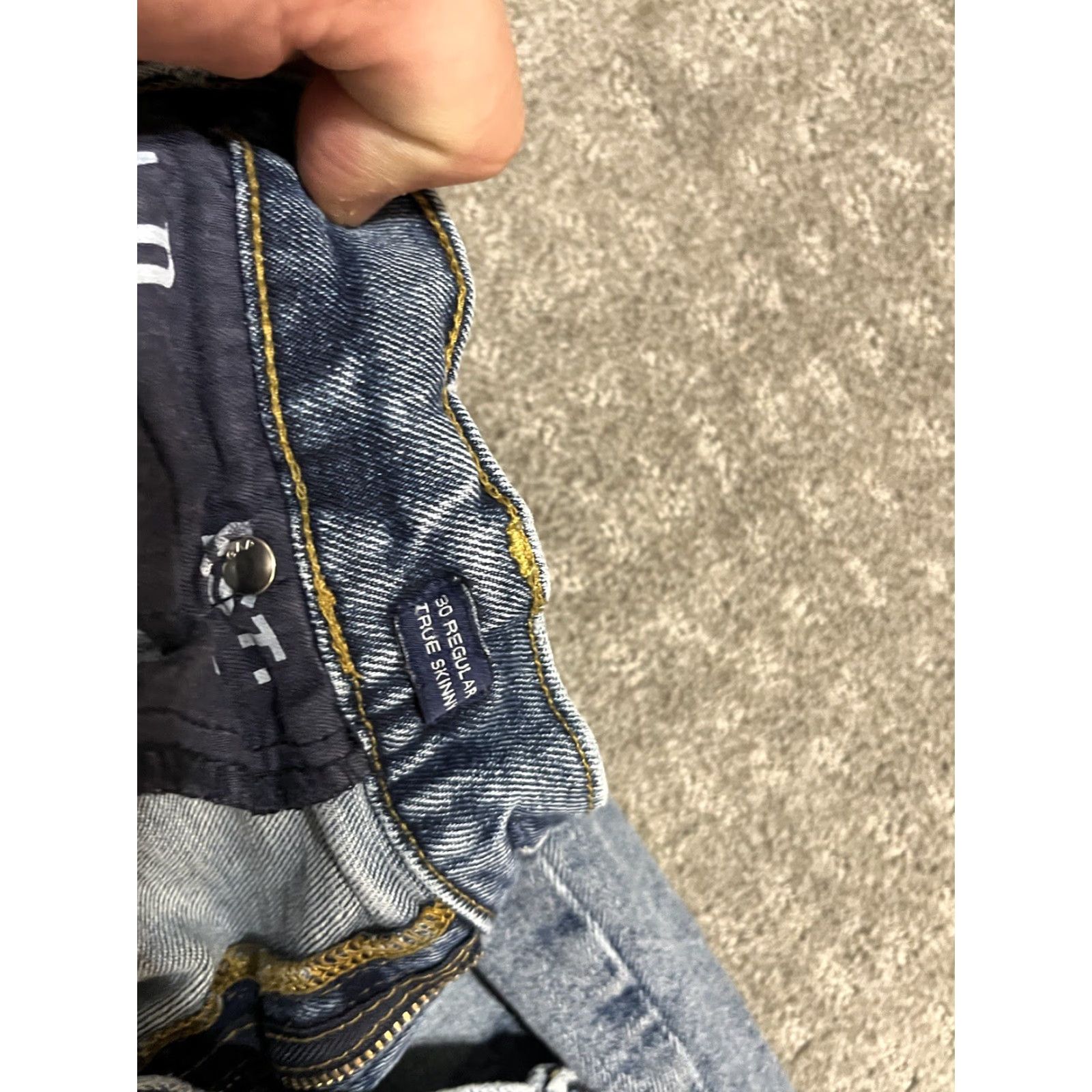 Gap GAP Jeans Womens 30 Regular Dark Blue Stretch Denim Skinny Tapered Distressed Size 30" / US 8 / IT 44 - 6 Thumbnail