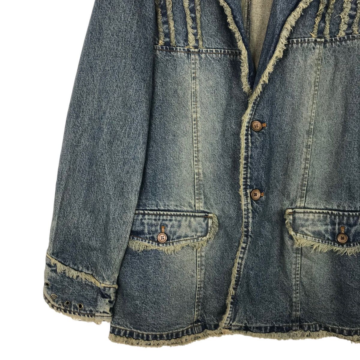 Morgan Homme 💥 MORGAN HOMME DISTRESSED DYED DENIM JACKET Size US M / EU 48-50 / 2 - 2 Thumbnail