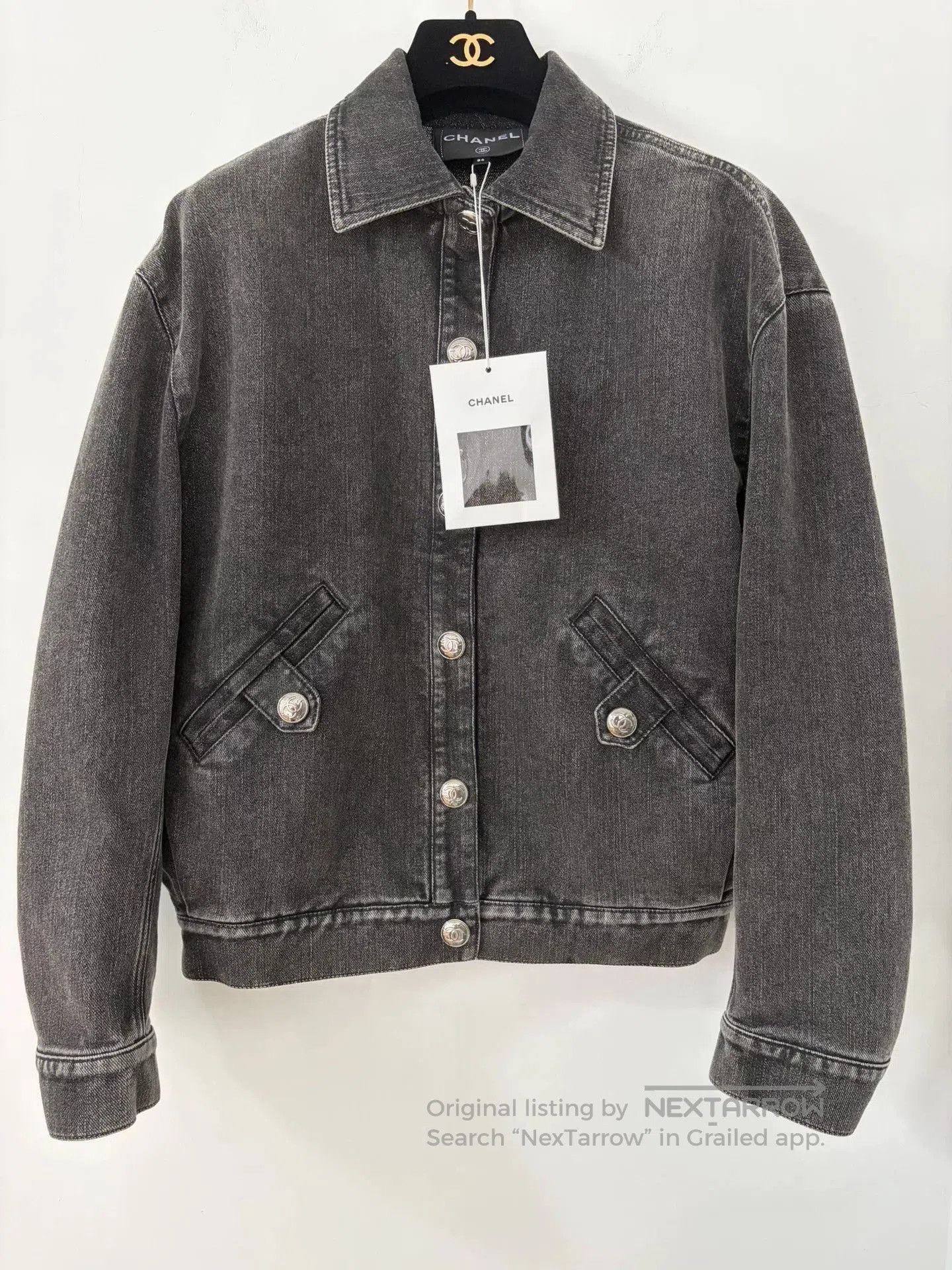 Chanel Chanel 23C Dark Gray Denim Jacket. Size US XS / EU 42 / 0 - 1 Thumbnail