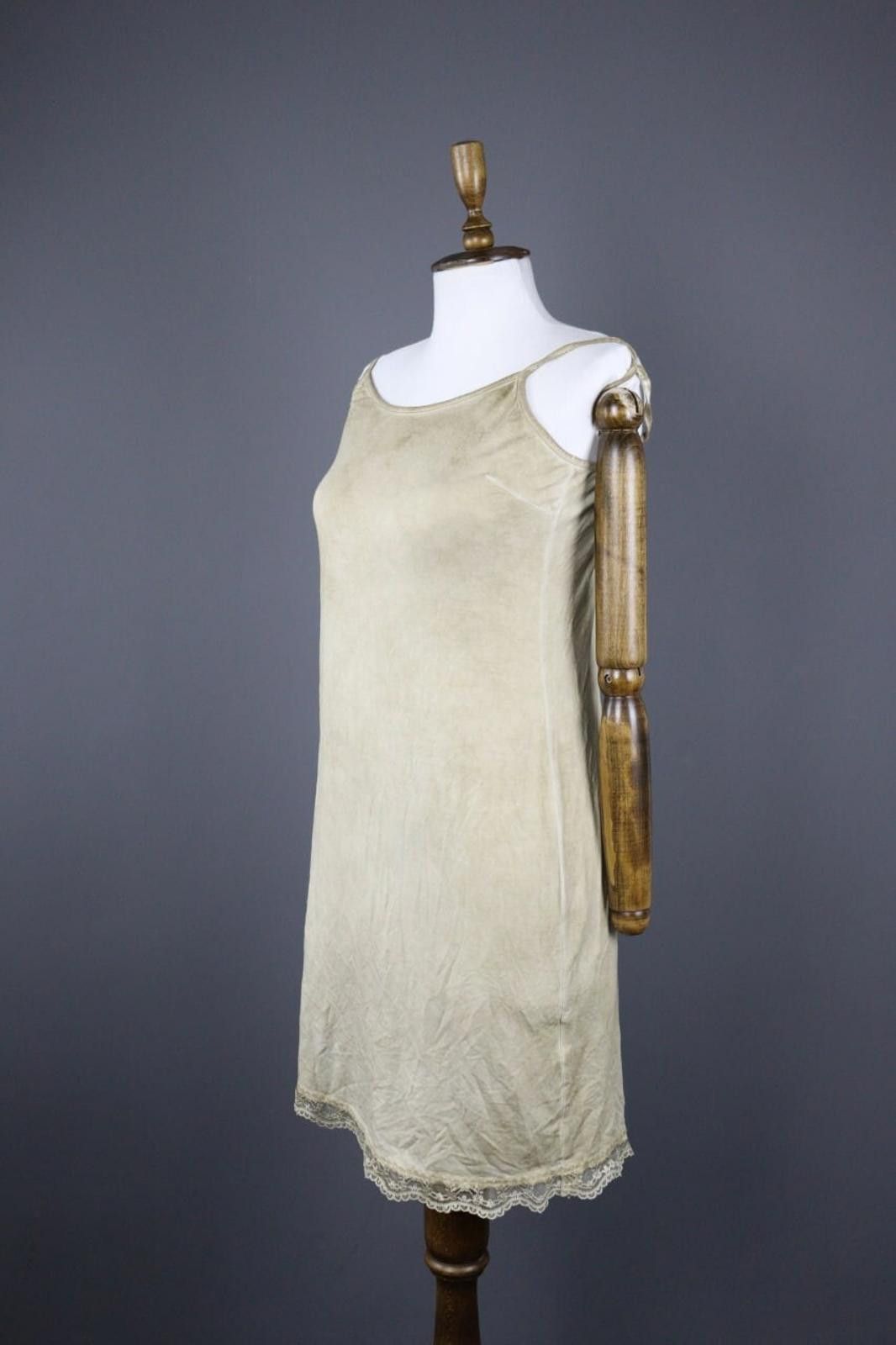 Designer Elisa Cavaletti Cream Viscose Boat Lace Trim Flip Dress Size M / US 6-8 / IT 42-44 - 2 Thumbnail