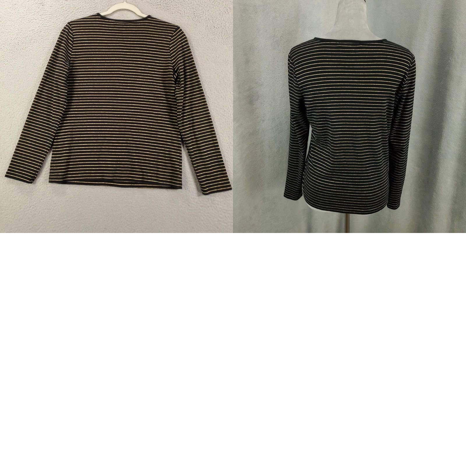 Ralph Lauren Ralph Lauren Sweater Top Women Large Shimmer Black Gold Buttons LRL Shirt Size L / US 10 / IT 46 - 8 Thumbnail