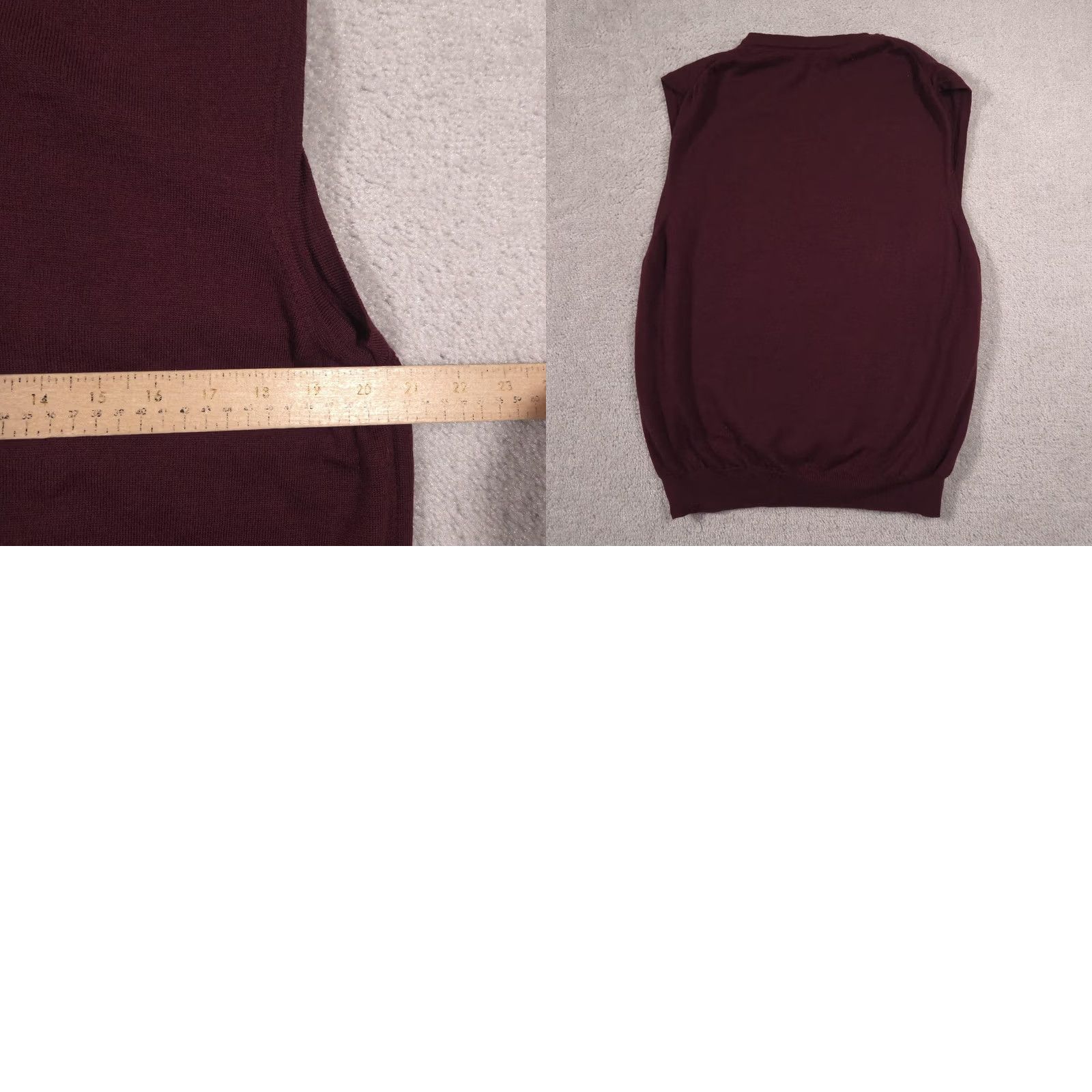 Vintage Marco Fiori Sweater Vest Mens Large Red V Neck Knit Pullover Made In Italy Size US L / EU 52-54 / 3 - 8 Thumbnail