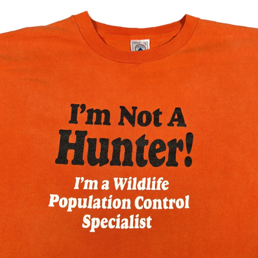 Delta VINTAGE Not A Hunter Shirt Delta T-Shirt Adults Large Orange 90s Wildlife Control Quote Men Size US L / EU 52-54 / 3 - 2 Thumbnail