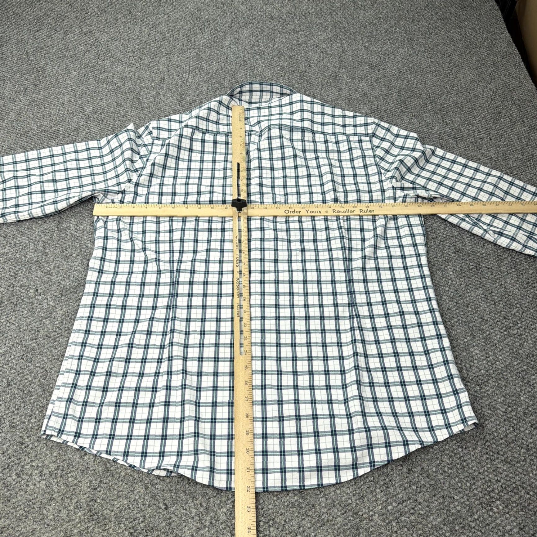 Mizzen+Main Mizzen+Main Leeward Shirt Mens 2XL White Blue Green Plaid Stretch Fit Casual Dress Shirt Size US XXL / EU 58 / 5 - 5 Thumbnail