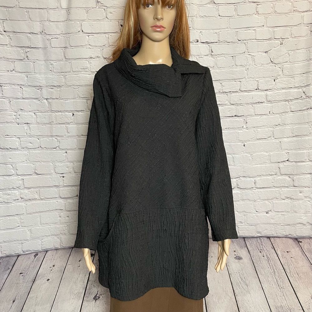 Other Moonlight Black Textured Long Sleeve Top Size L Size L / US 10 / IT 46 - 1 Thumbnail
