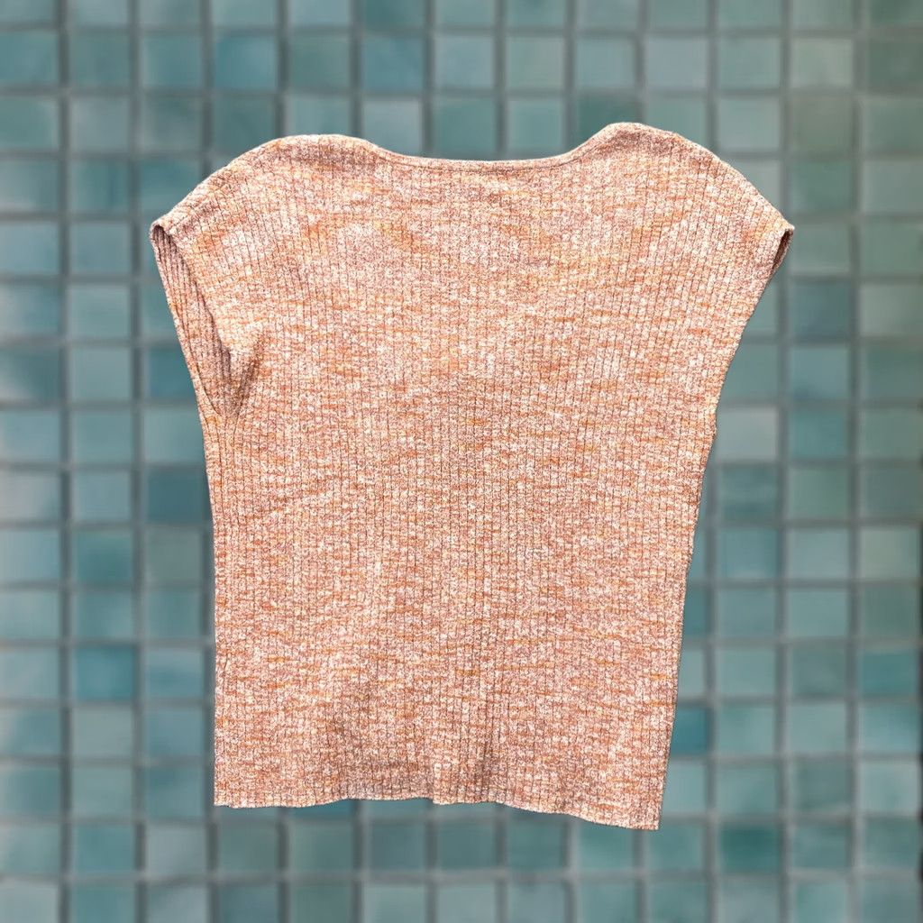 Madewell Madewell Cardigan Sweater Womens XS Orange Marled Shaw Button Front Cap Sleeve Knit Ribbed Slim Pullover Casual Workwear Autumn City Preppy Size XS / US 0-2 / IT 36-38 - 1 Thumbnail