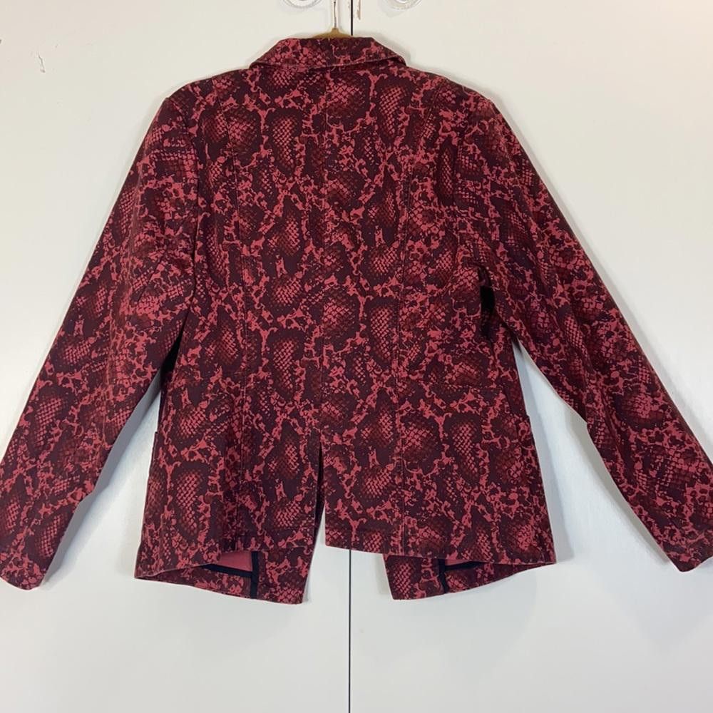 Designer G.I.L.I. l Marron Snakeskin Print Blazer Jacket Size 14 Size XL / US 12-14 / IT 48-50 - 6 Thumbnail