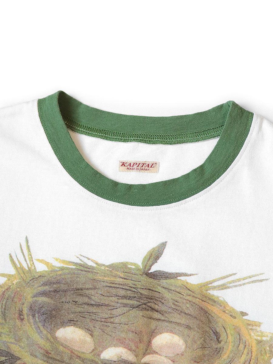 Kapital BIRD`S NEST ringer T-shirt