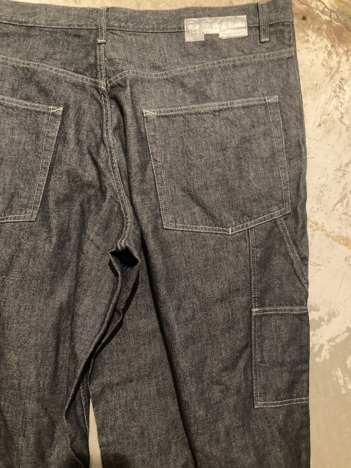 Iceberg × Vintage VTG Iceberg History baggy Black denim silver stitching Size US 42 / EU 58 - 9 Thumbnail