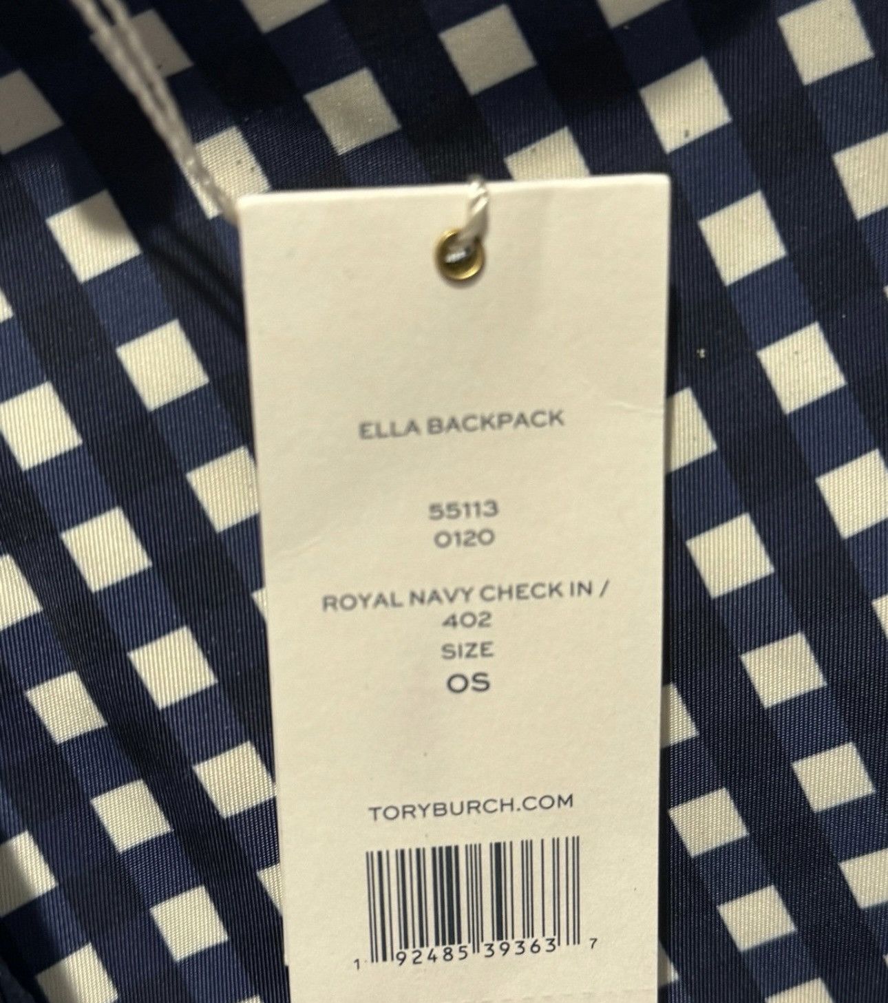 Tory Burch New with tags Ella Tory Burch navy blue gingham backpack Size ONE SIZE - 5 Thumbnail