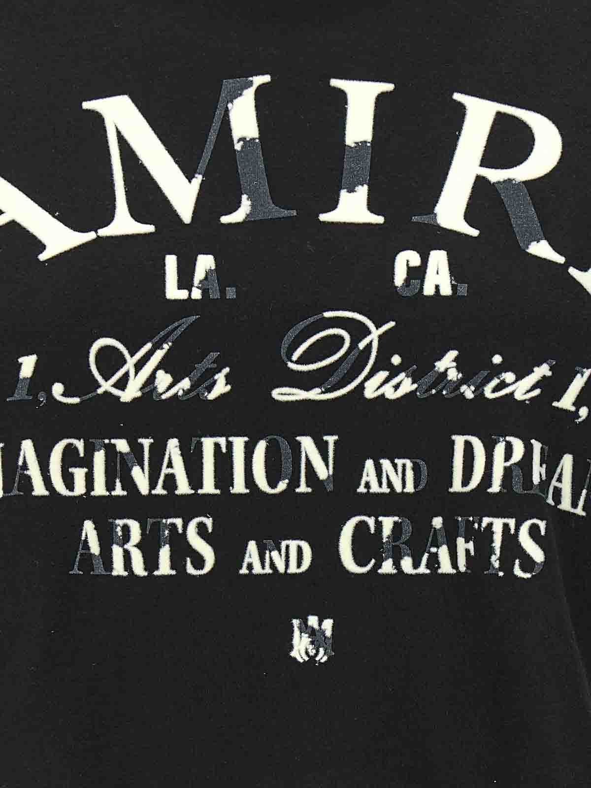 Amiri oc11z0325 Arts District Cropped T-Shirt in Black Size L / US 10 / IT 46 - 3 Thumbnail