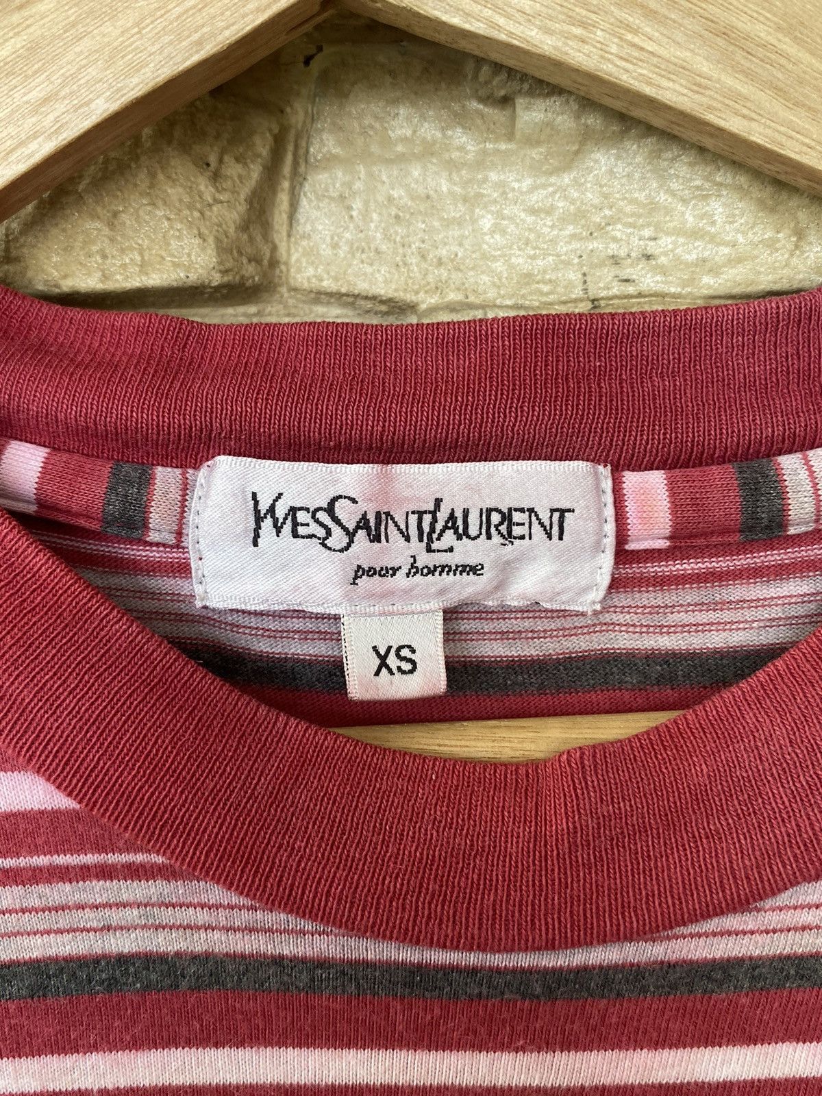 Vintage Vintage Yves Saint Laurent Pour Homme Stripe Tees Size US XS / EU 42 / 0 - 7 Thumbnail