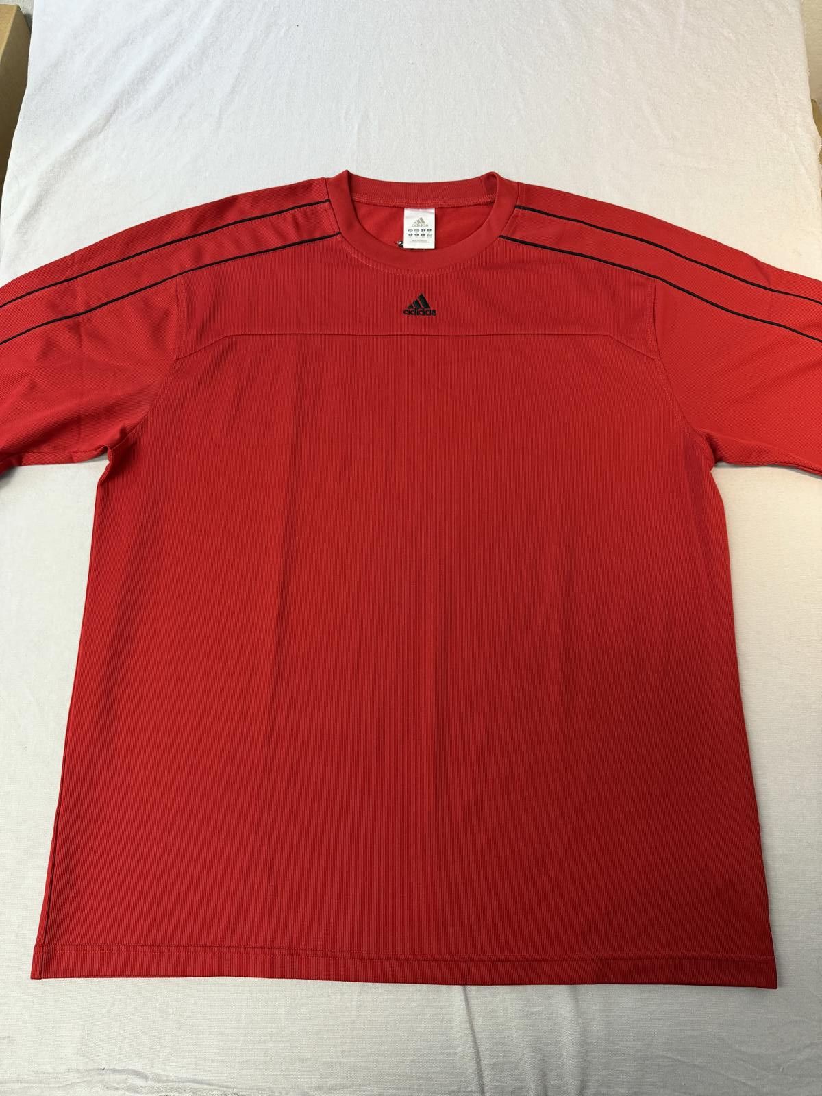 Adidas Adidas Soccer Jersey Red Thin 3 Stripes Center Hit XL Size US XL / EU 56 / 4 - 1 Thumbnail