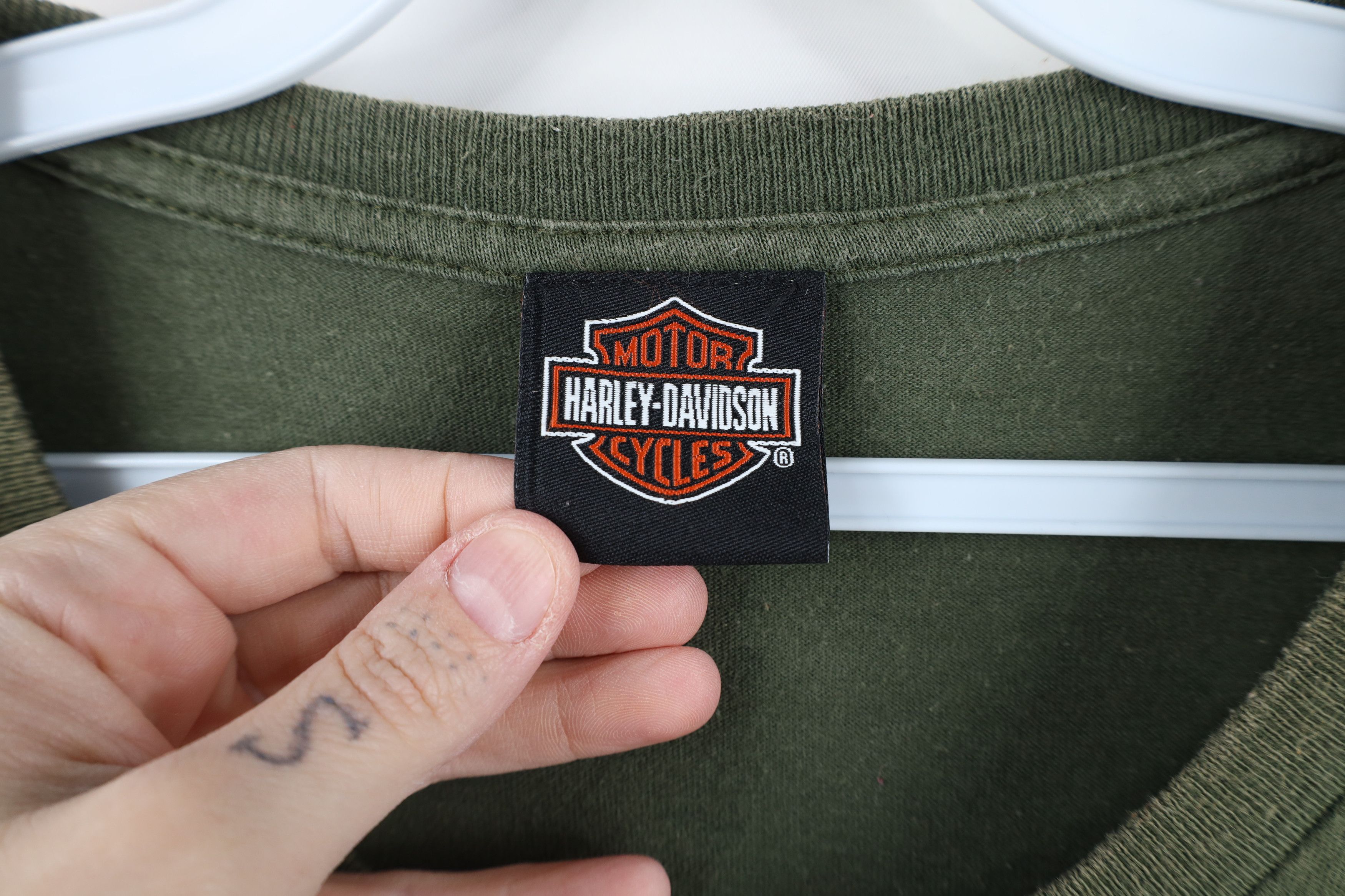 Harley Davidson × Vintage Vintage Harley Davidson Sun Faded Wounded Warrior T-Shirt Size US L / EU 52-54 / 3 - 8 Thumbnail