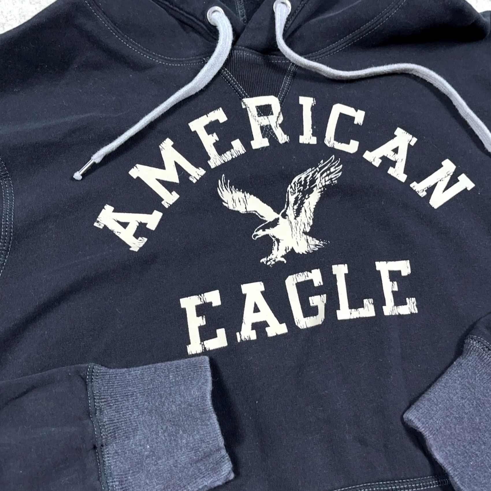 American Eagle Outfitters VINTAGE American Eagle Hoodie Men Large Black Sweatshirt Spellout 2000s Bird Size US L / EU 52-54 / 3 - 4 Thumbnail