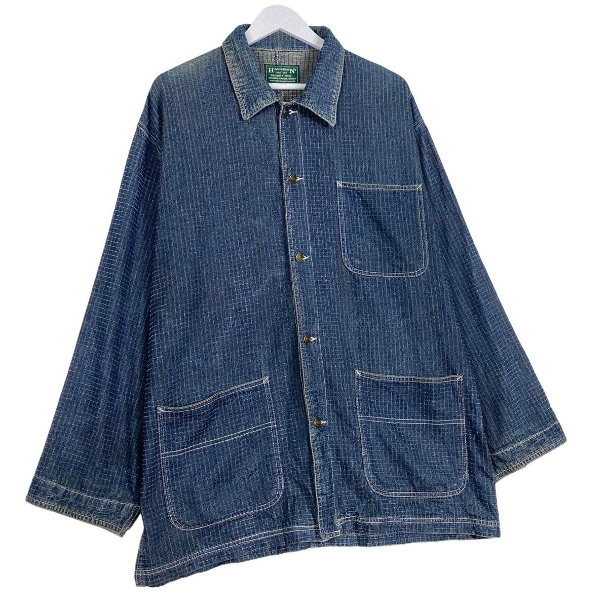 45rpm × Indigo × Japanese Brand 💥HASBEEN INDIGO CHORE WORKER DENIM JEAN JACKET Size US XL / EU 56 / 4 - 3 Thumbnail