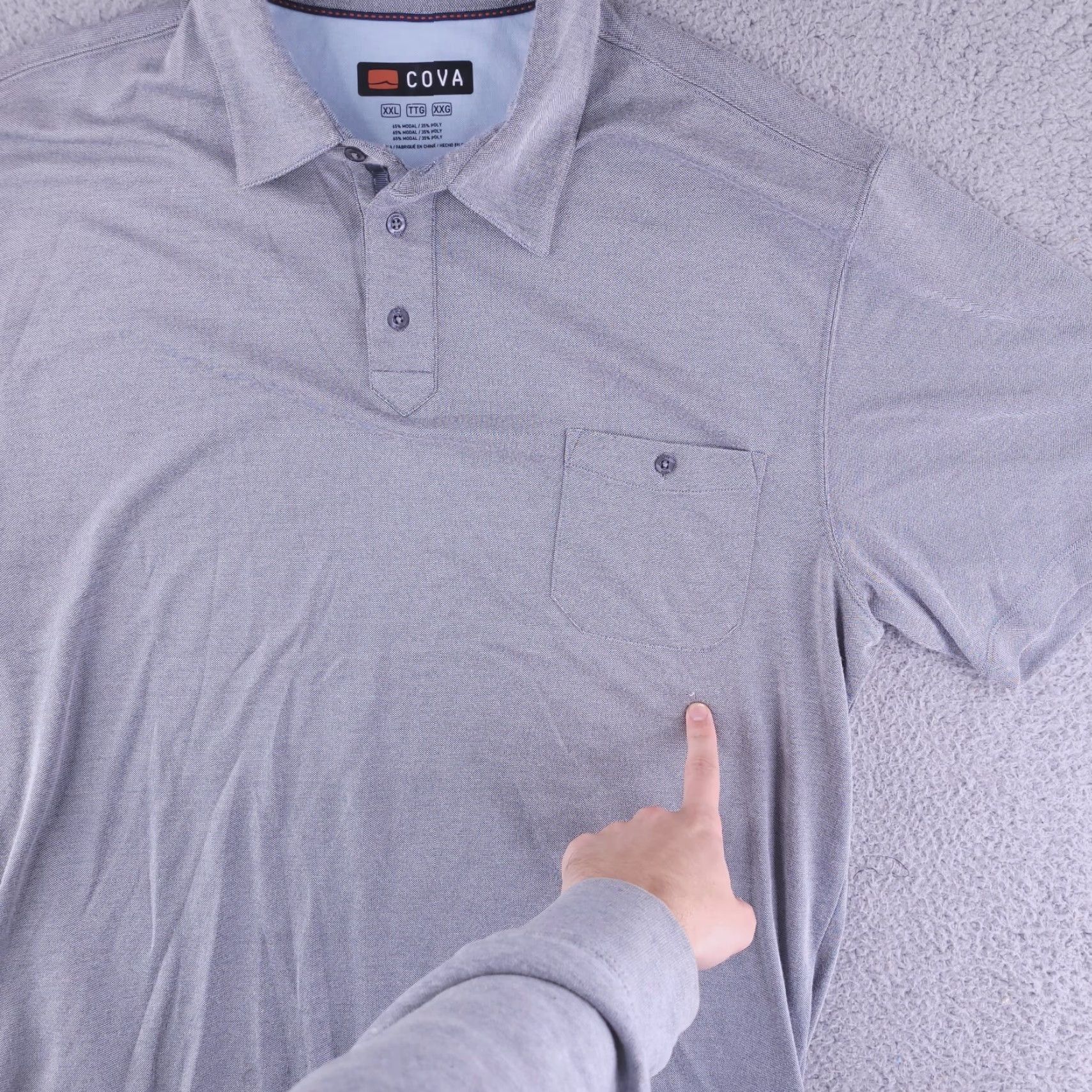 Vintage Cova Polo Men Gray Short Sleeve Modal Poly 2XL XXL Shirt Mens Polo Gray Short Sleeve Modal Poly Size US XXL / EU 58 / 5 - 5 Thumbnail