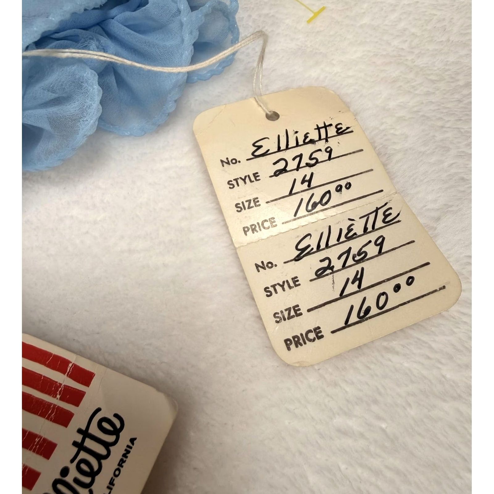 Vintage VINTAGE Miss Elliette Dress 14 Blue Chiffon High Neck Maxi Gown Ruffle Womens Size XL / US 12-14 / IT 48-50 - 2 Thumbnail