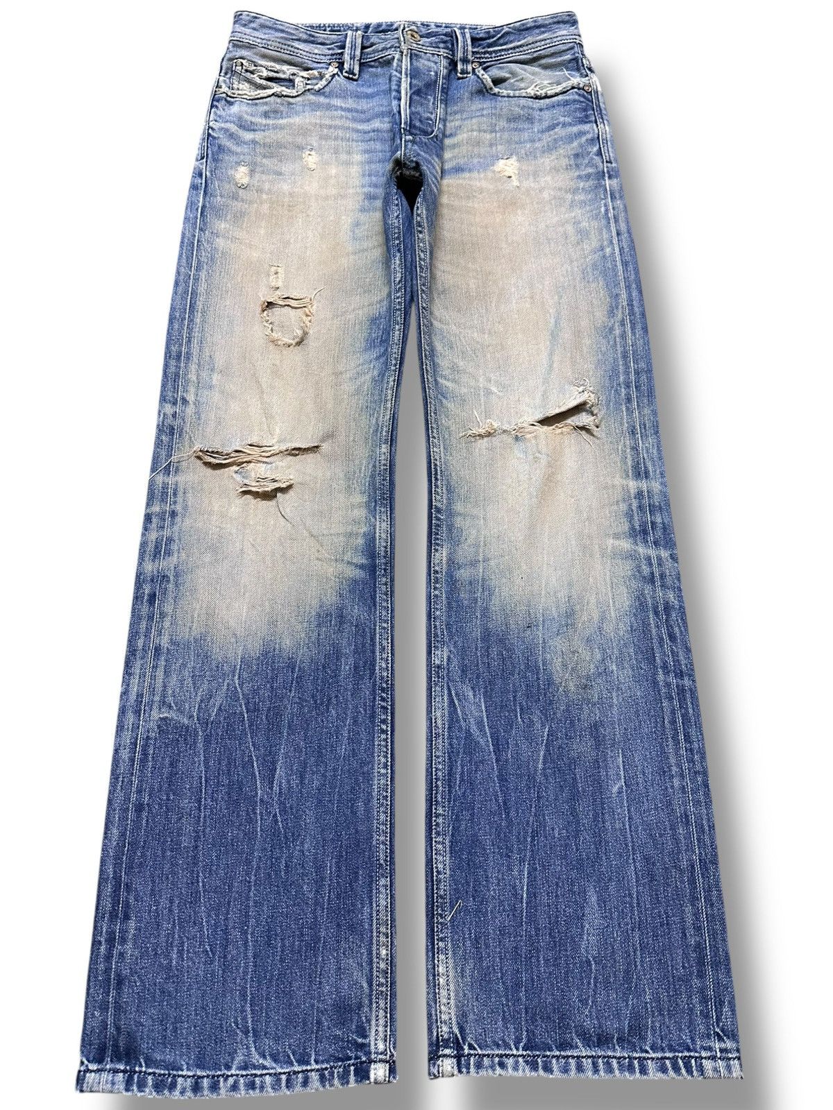 Vintage Diesel Larkee-Zip Mudwash Distressed Denim