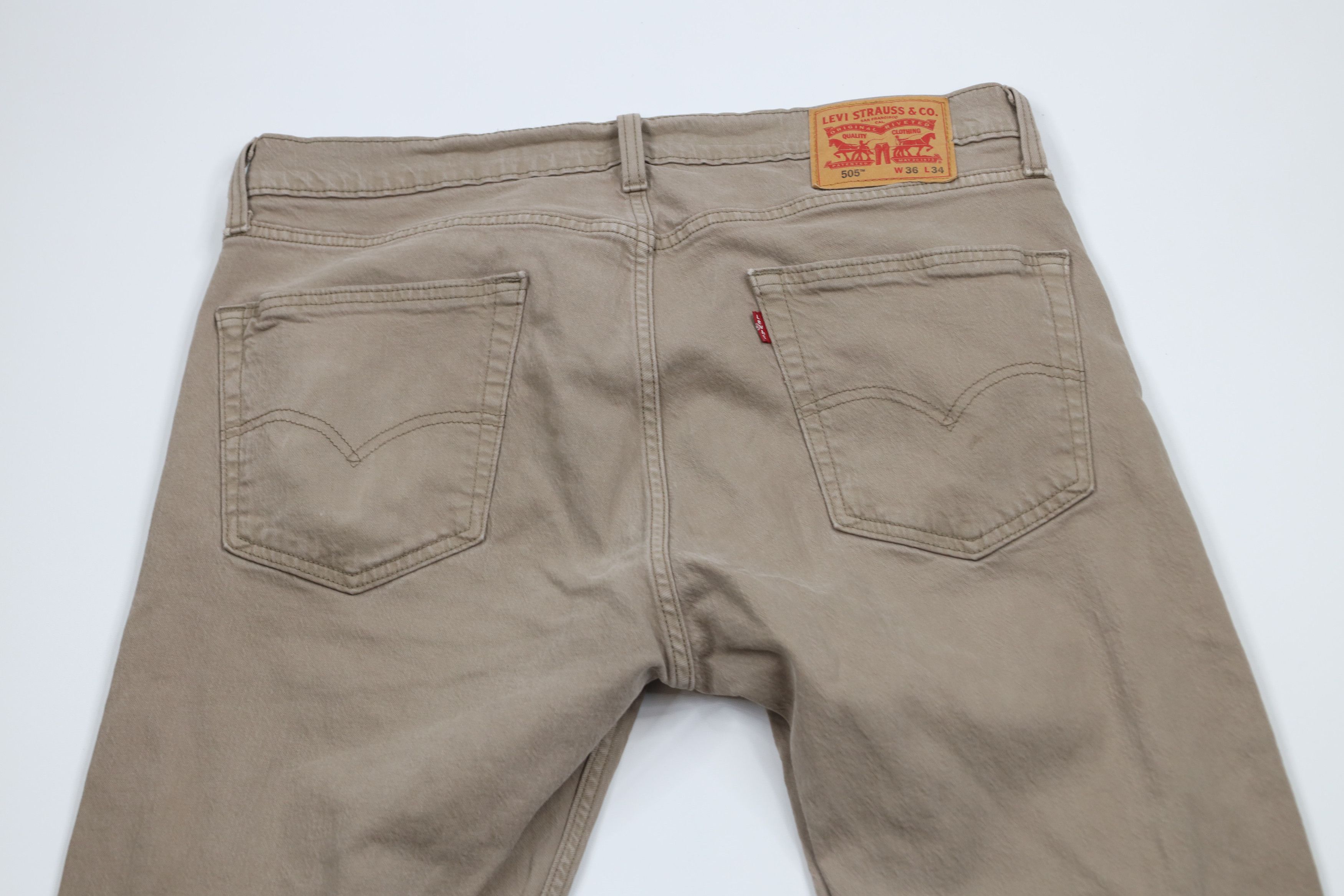 Levi's × Vintage Vintage Y2K Levis 505 Stretch Regular Fit Denim Jeans Beige Size US 36 / EU 52 - 13 Thumbnail