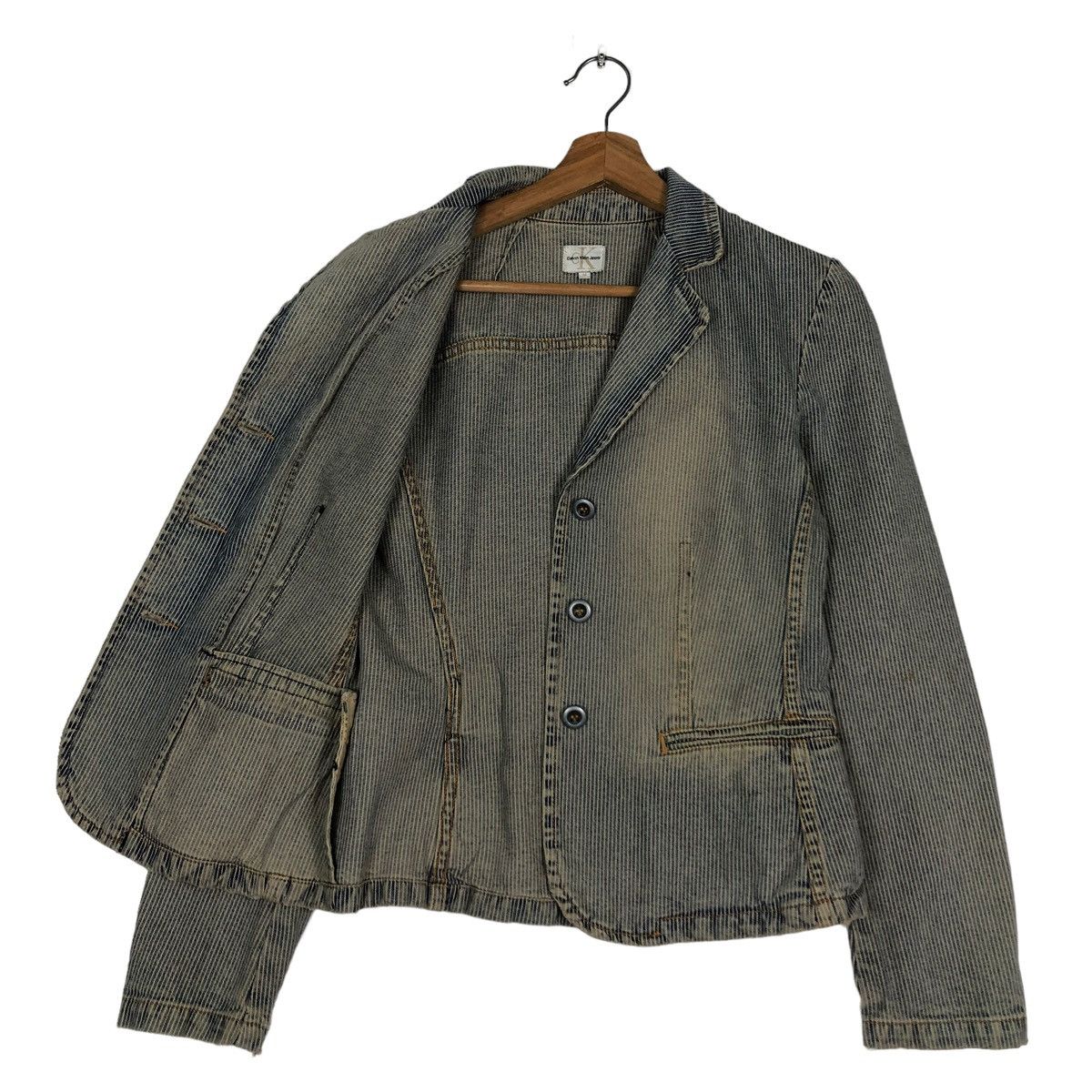 Calvin Klein 🔥VINTAGE CHORE STRIPED WORK JACKET CROPPED CALVIN KLEIN Size M / US 6-8 / IT 42-44 - 11 Thumbnail