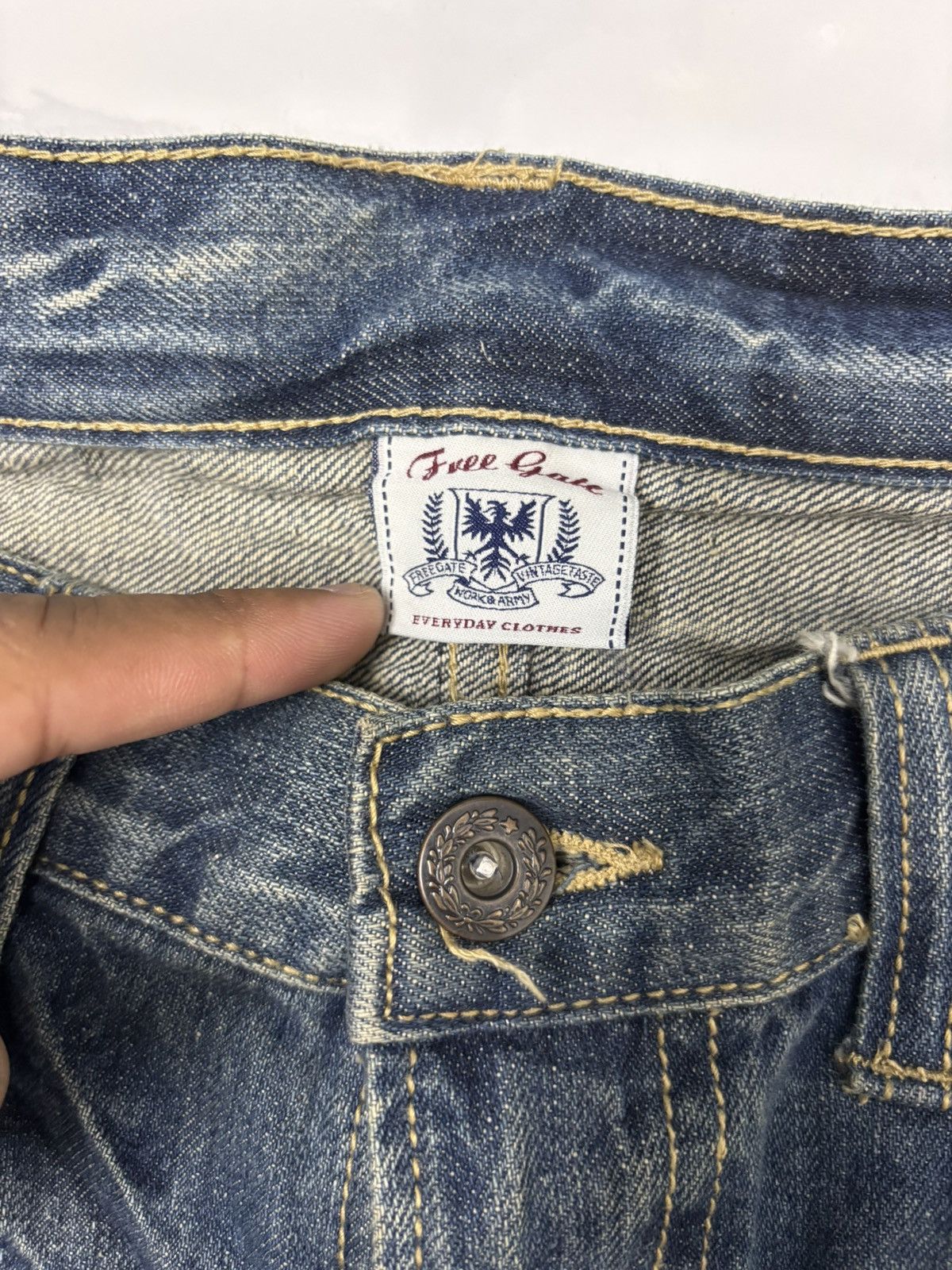 Isamu Katayama Backlash Vintage Free Gate Paisley Patchwork Distressed Denim Jean Size US 33 - 9 Thumbnail