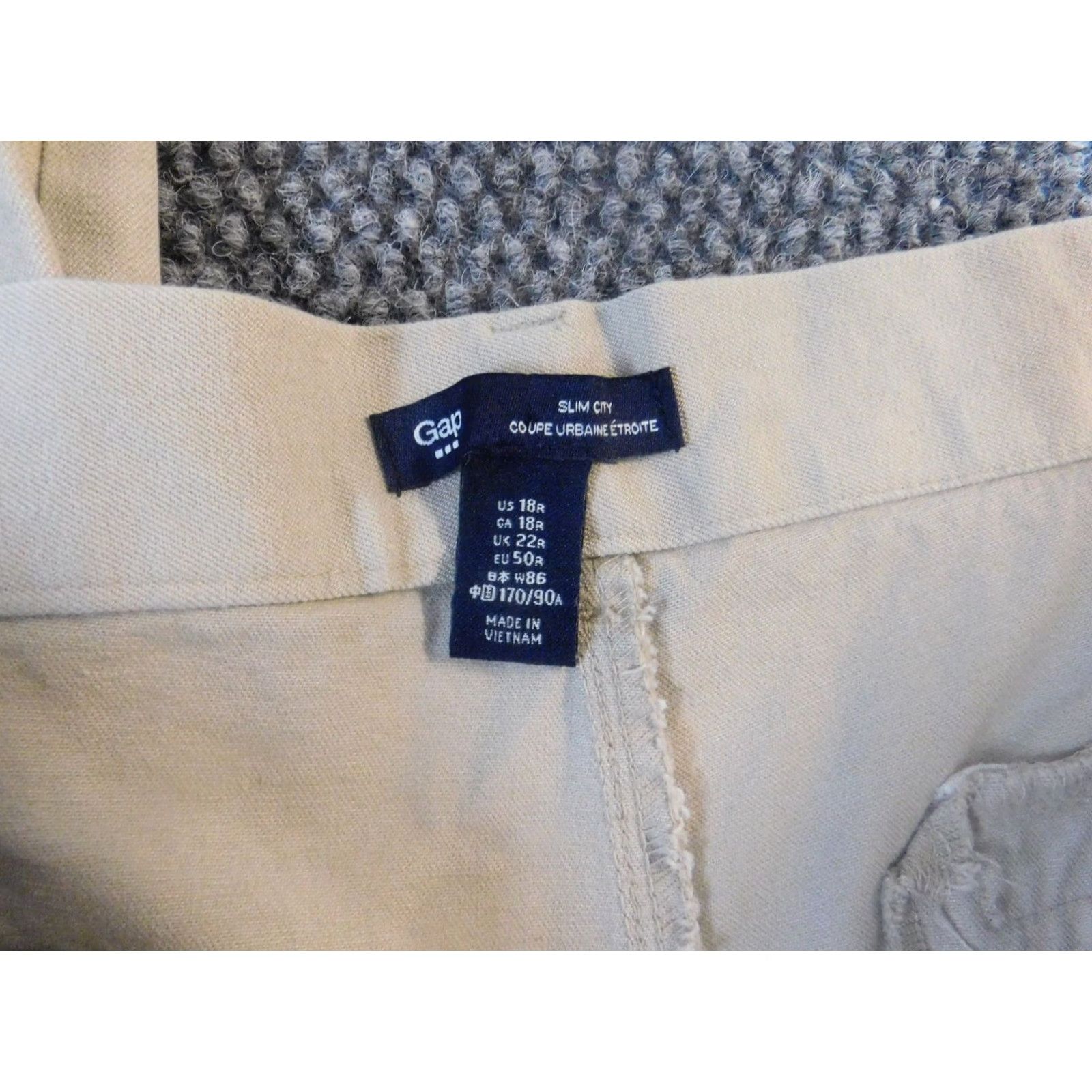 Gap Gap Pants Chino Slim Straight 18 Beige Womens Regular Inseam 27 City Trouser Size 25" / US 0 / IT 36 - 3 Thumbnail