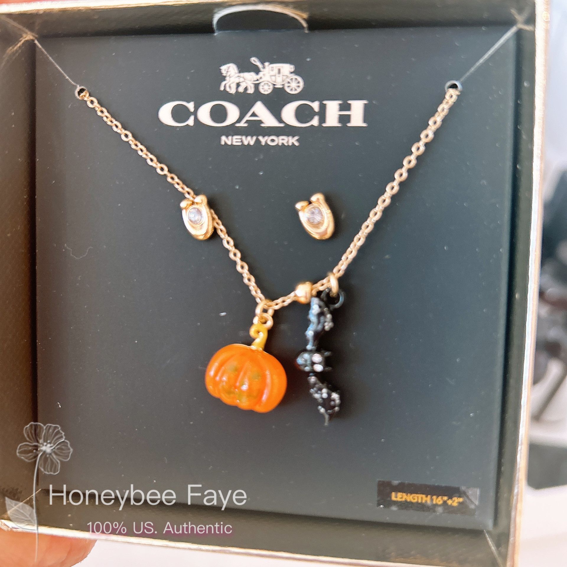 【Coach 】 Pumpkin And Bat ペンダント*ネックレスセット CZ006 Coach 】 Pumpkin And Bat ペンダント*ネックレスセット CZ006