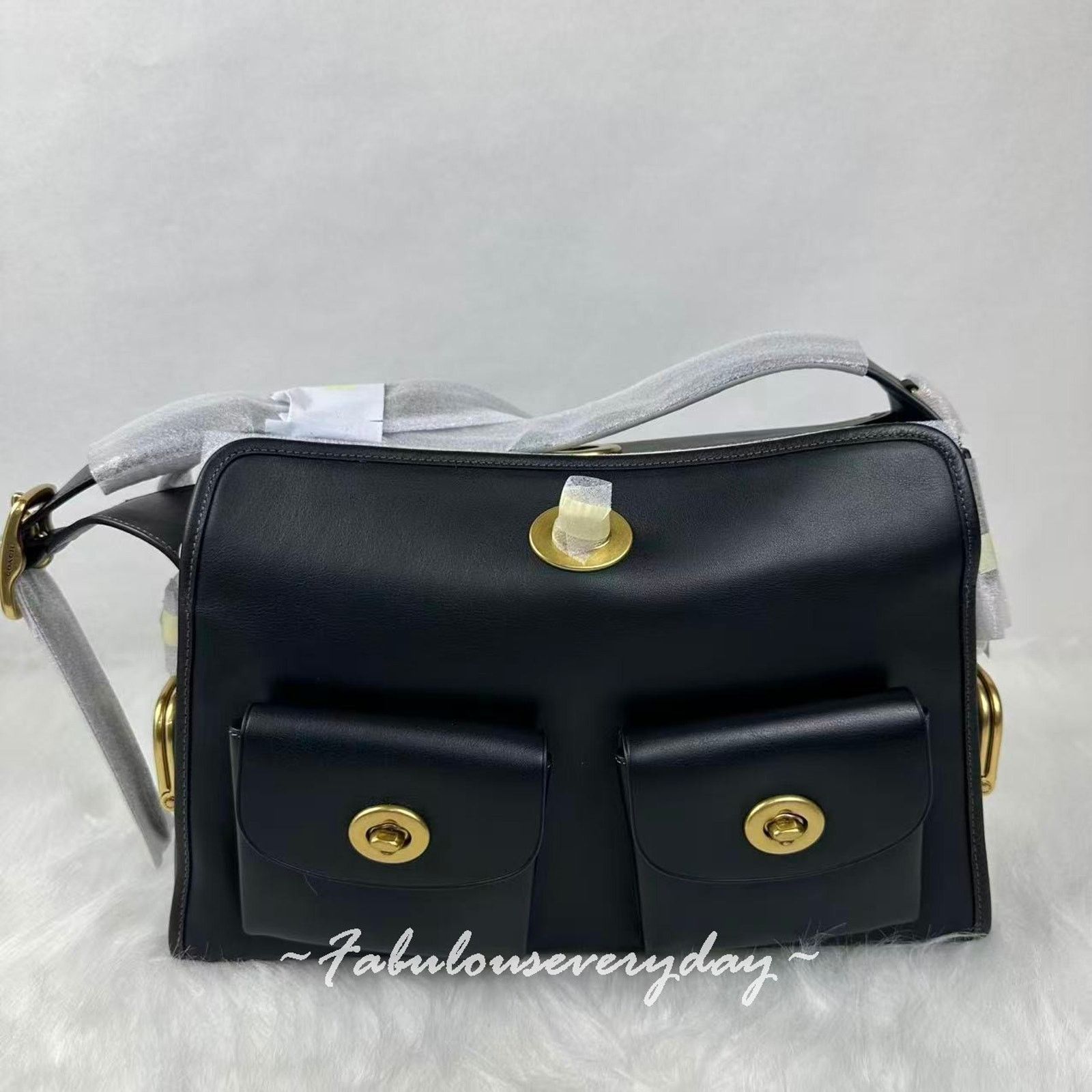 Coach Coach Haversack Bag Shoulder Bag In Leather/Brass/Black Size ONE SIZE - 1 Thumbnail