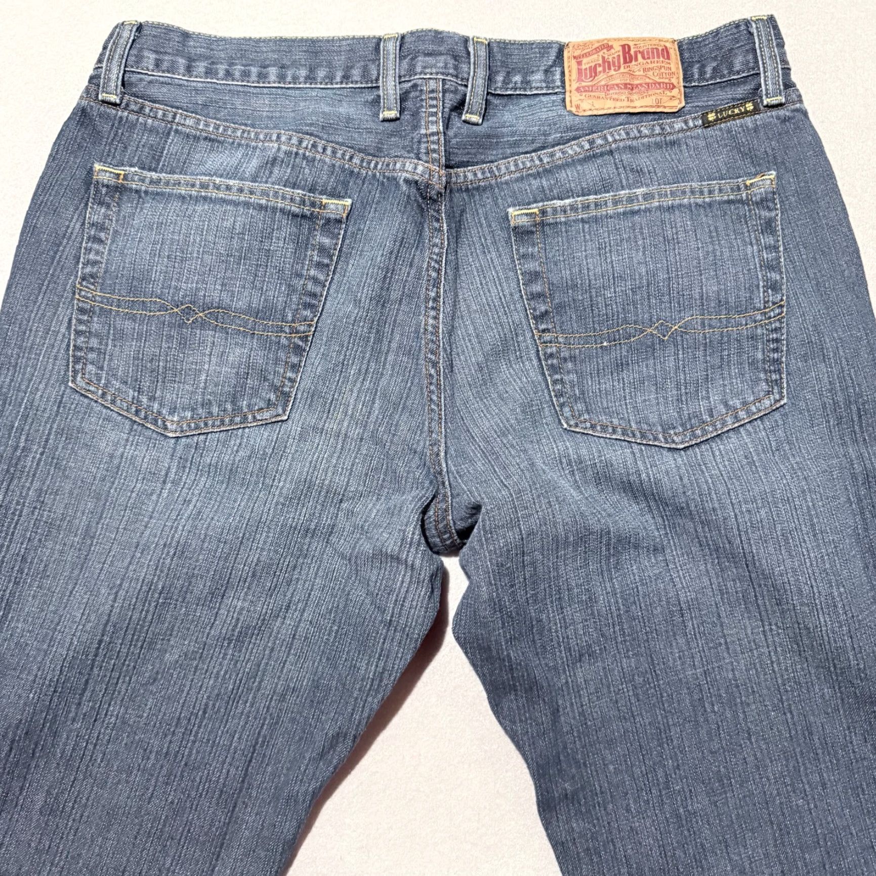 Lucky Brand Lucky Brand Jeans Men Blue Slim Boot Leg Mid-Rise Zip Fly 36 - Denim, 5-Pocket, Distressed, Regular Size Size US 36 / EU 52 - 4 Thumbnail