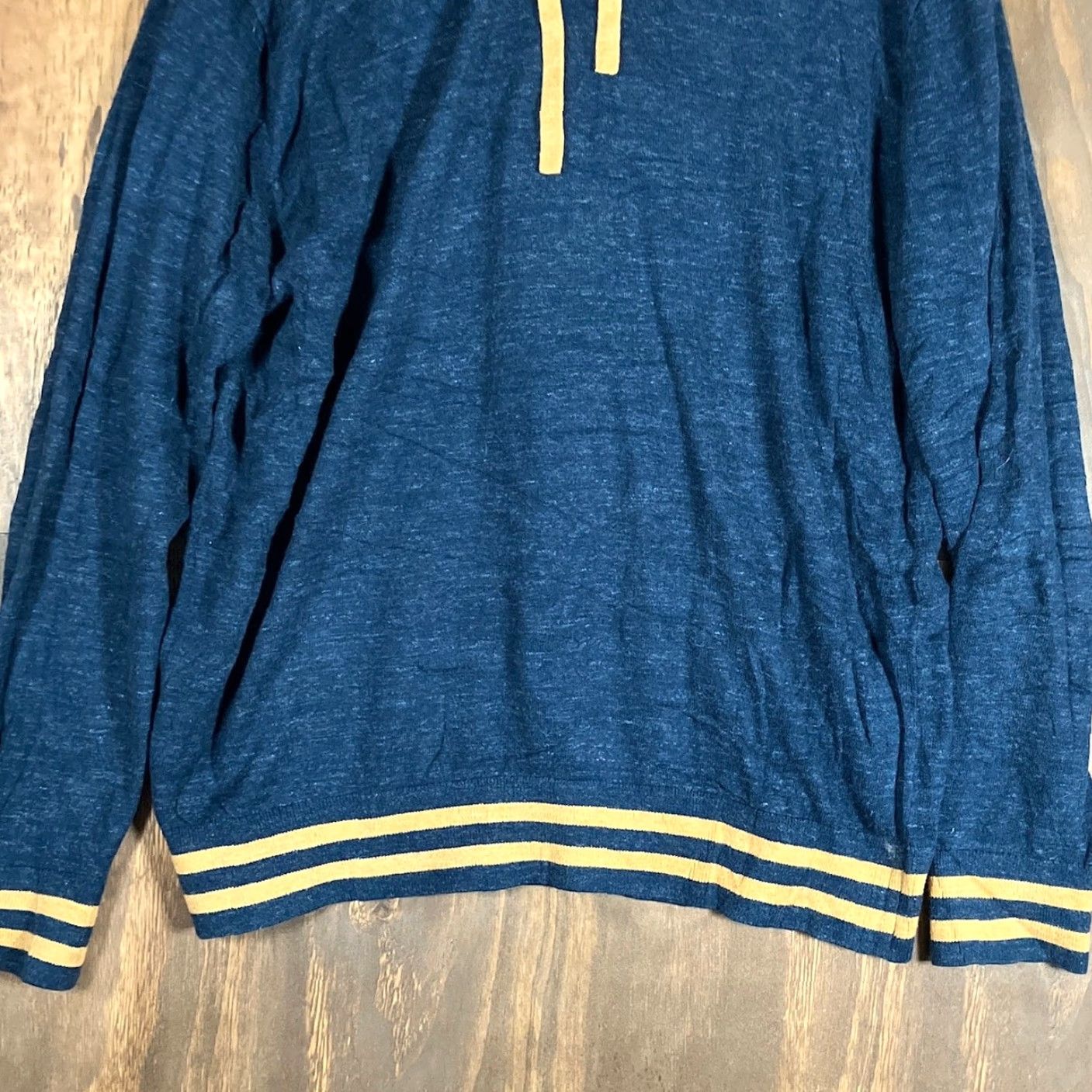 Banana Republic Banana Republic Mens Hoodie Blue Yellow Hem Stripe 100% Organic Cotton Large Size US L / EU 52-54 / 3 - 3 Thumbnail