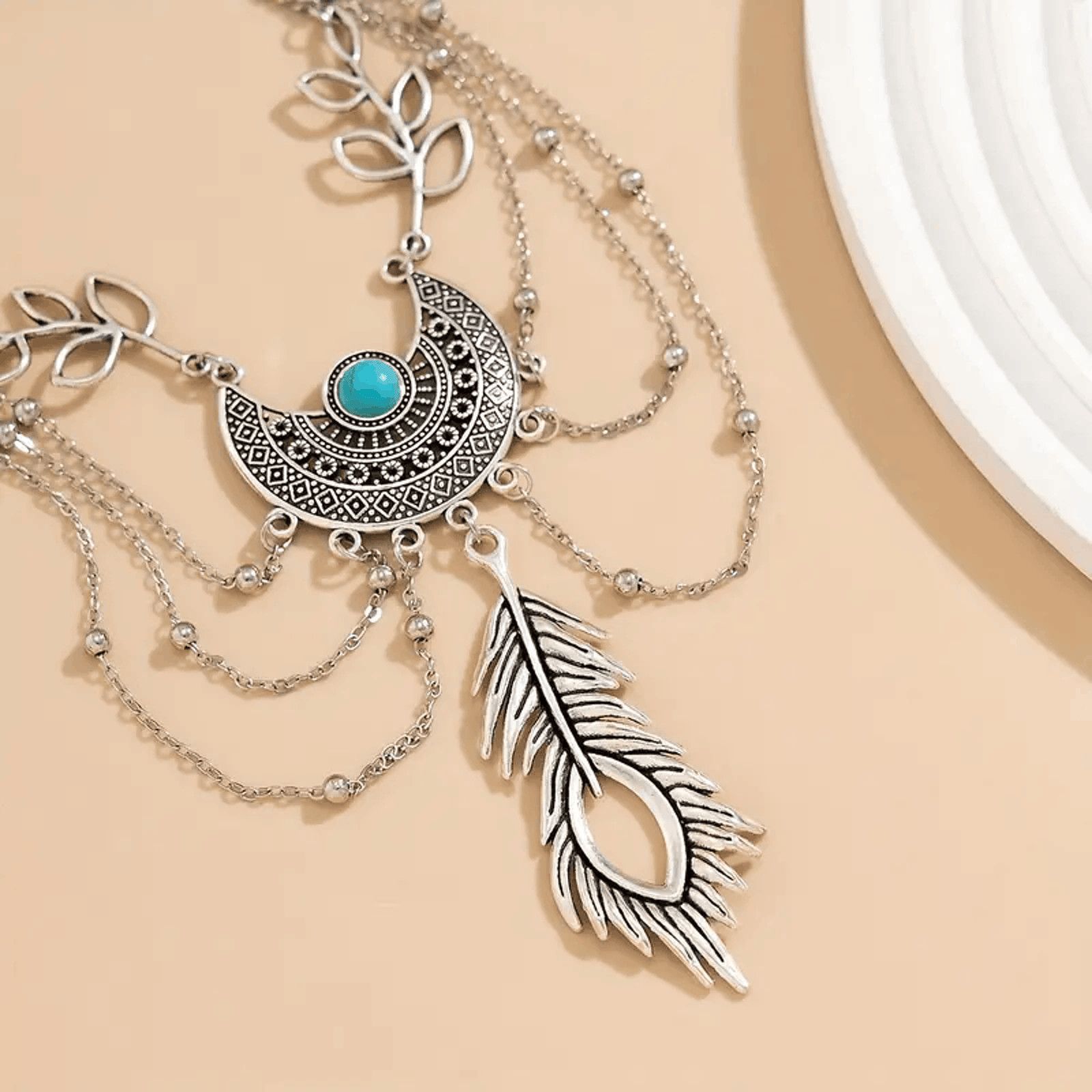 Other Wicked Silk Turquoise Silver Native Inspired Festival Armlet Size ONE SIZE - 2 Thumbnail