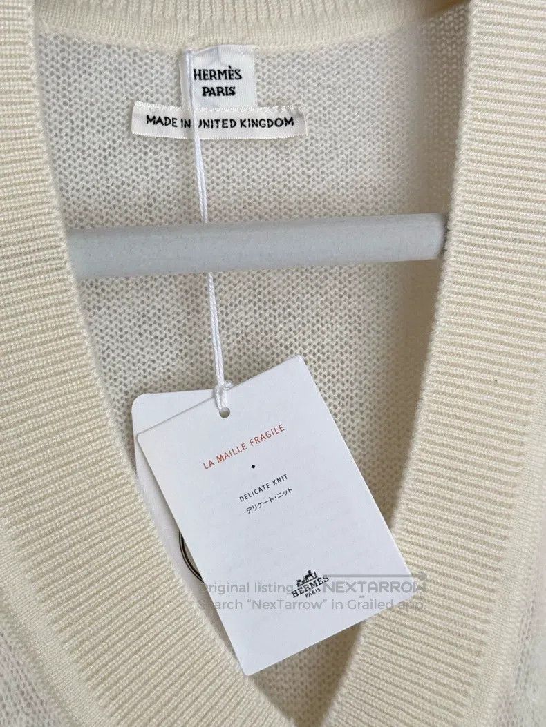 Hermes Hermes V-neck 100% cashmere women's knit sweater Size XXS / US 00 / IT 34 - 5 Thumbnail