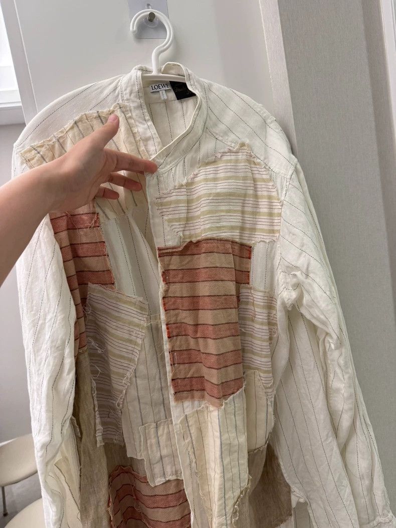 Loewe Striped Patchwork Long Sleeve Shirt-2508