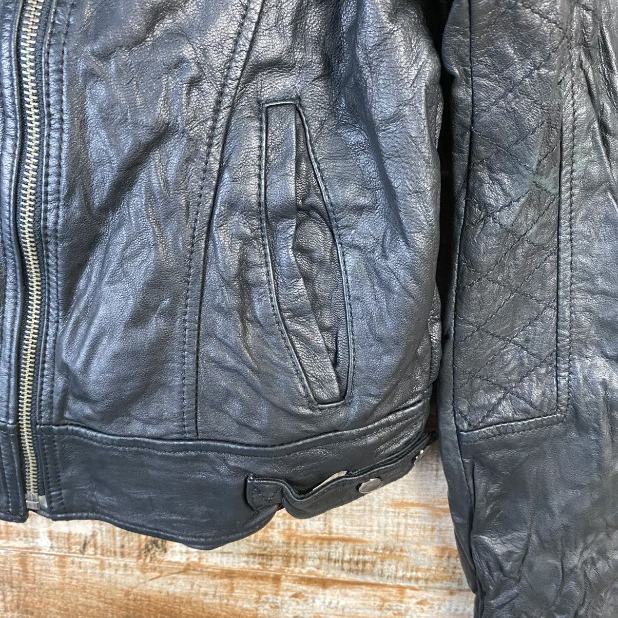 Genuine Leather DL Japan bikers vintage Black Leather Jacket #C1139 Size XS / US 0-2 / IT 36-38 - 9 Thumbnail