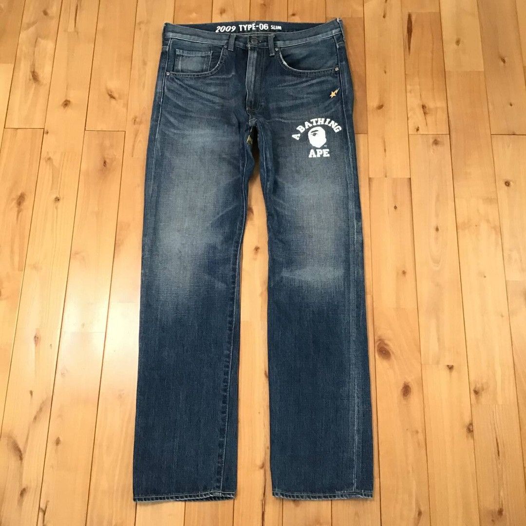 Bape BAPE ABC camo College logo DAMAGE DENIM PANTS APE ★size M Size US 32 / EU 48 - 2 Thumbnail