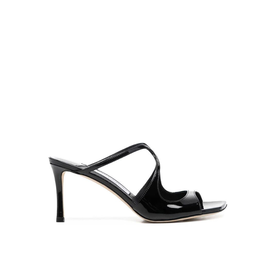 JIMMY CHOO Anise 75mm Black Sandals New & Authentic (Women'