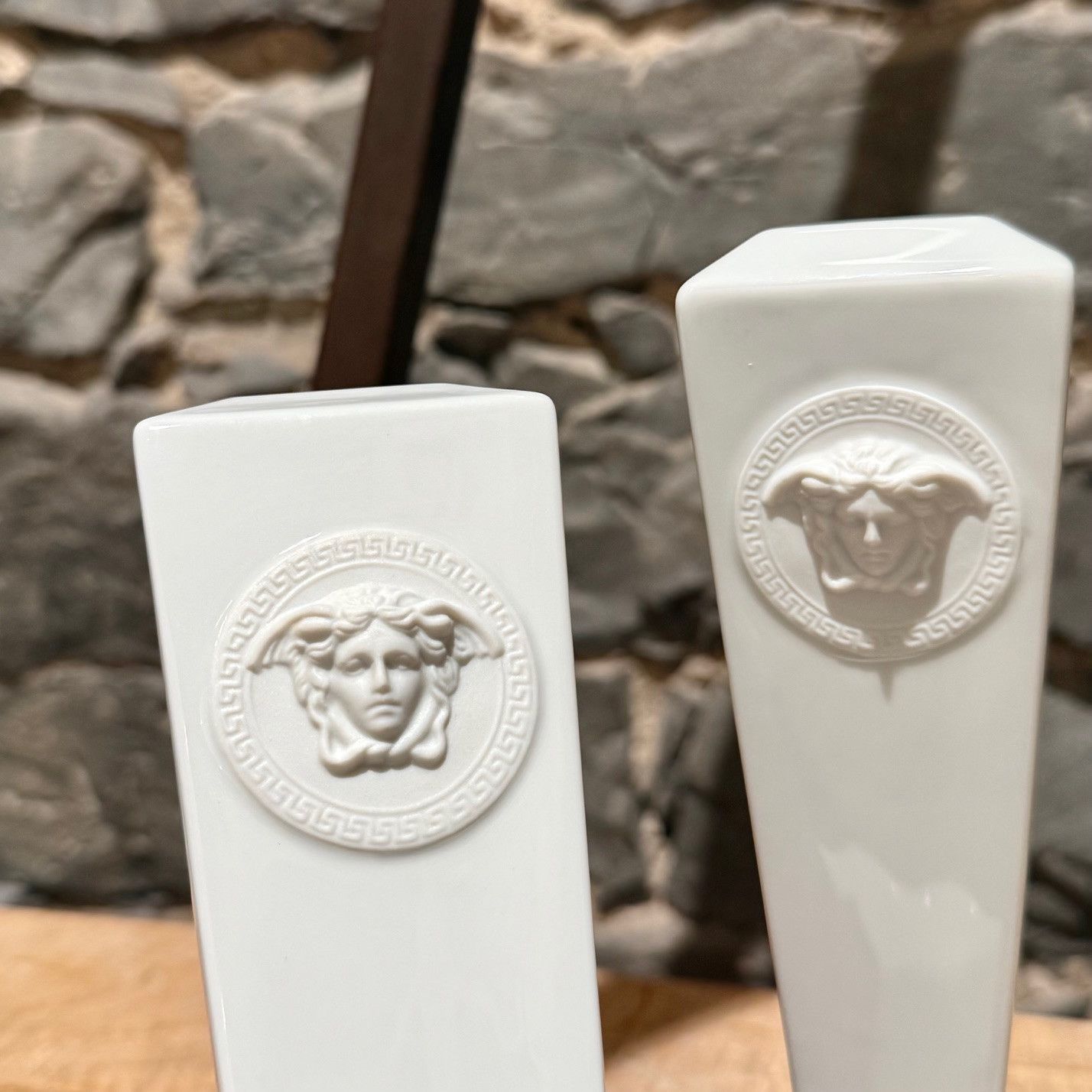 Versace Versace Meets Rosenthal 2 Gorgona Porcelain Candle Holders Size ONE SIZE - 7 Thumbnail