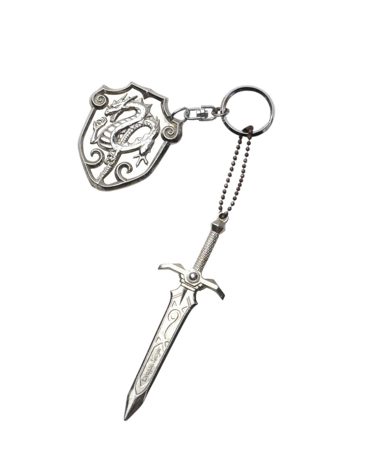 Vintage 2000S DRAGON SLAYER SWORD & SHIELD METAL KEYCHAIN Size ONE SIZE - 3 Thumbnail
