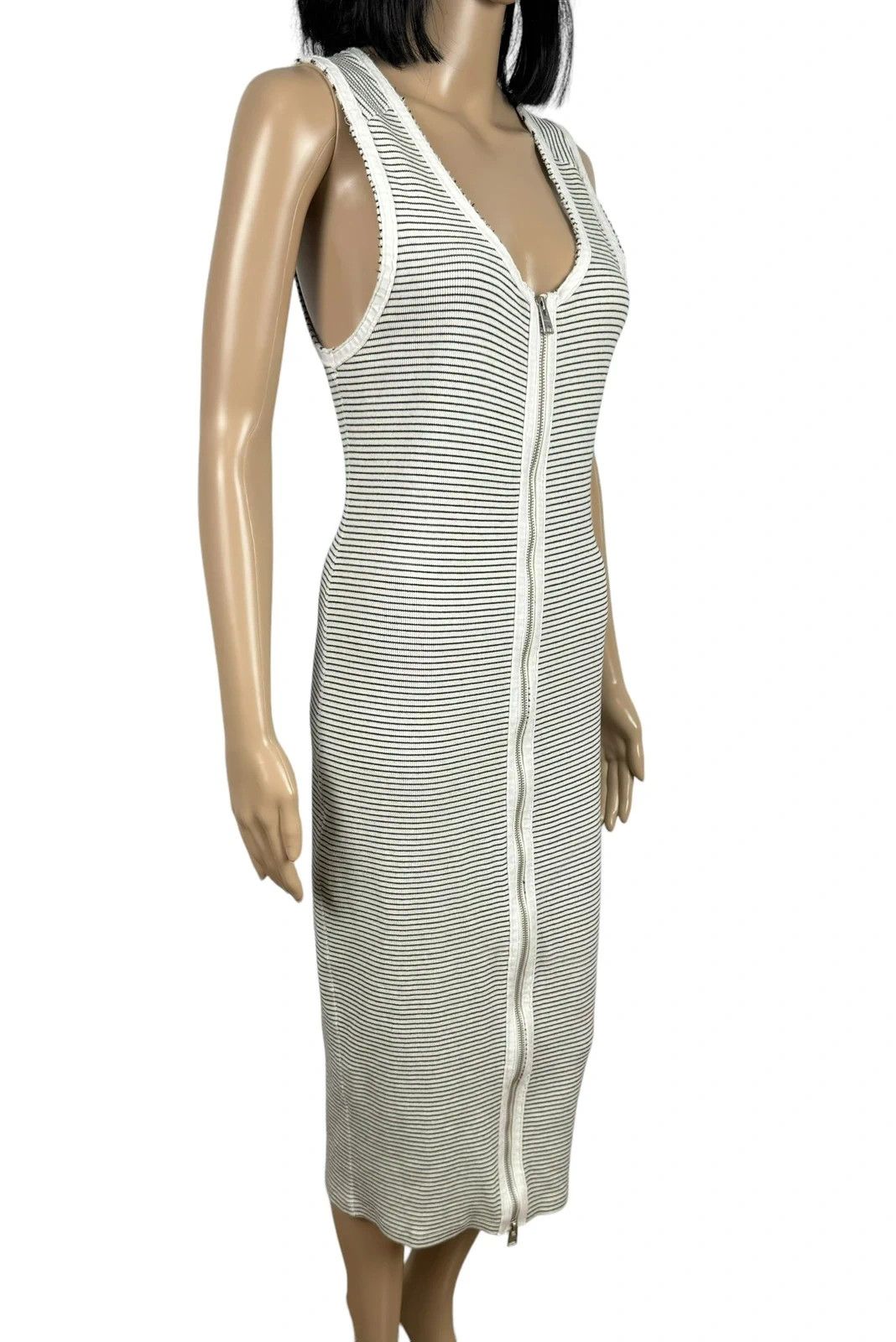 Allsaints Allsaints Alicia Striped Bodycon Dress Full Zip UK12 EU40 Size M / US 6-8 / IT 42-44 - 2 Thumbnail