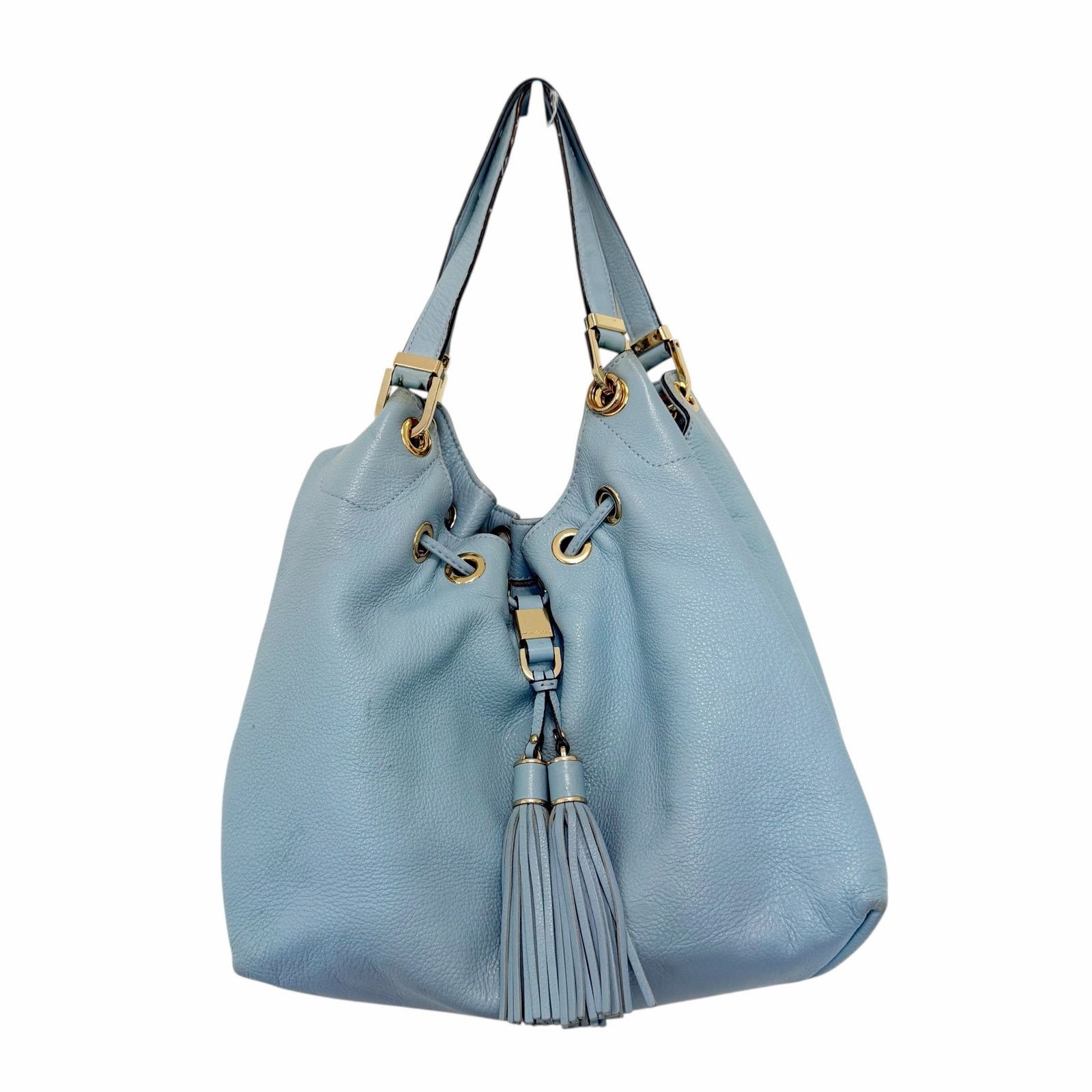 Michael Kors Blue Leather Camden Drawstring Shoulder Bag, Women's