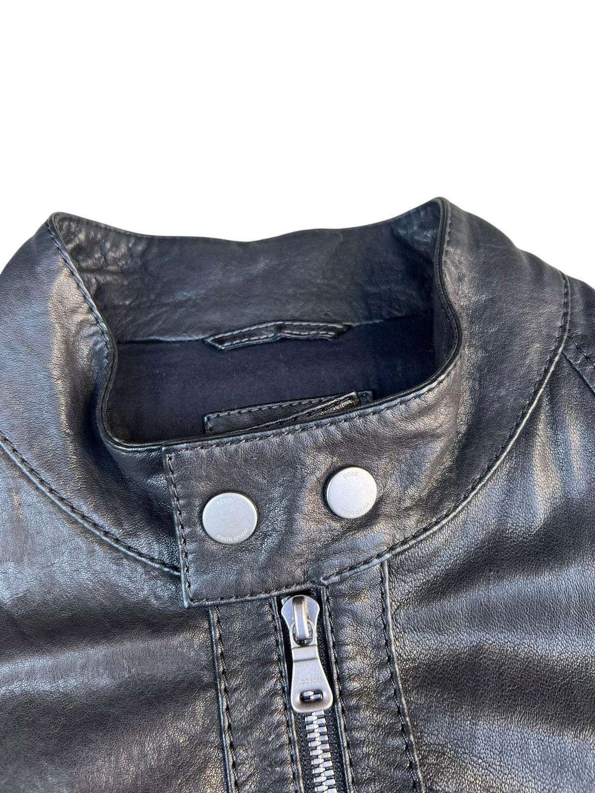 Hugo Boss Hugo Boss Italian Lamb Napa Leather Racer Jacket Size US M / EU 48-50 / 2 - 12 Thumbnail